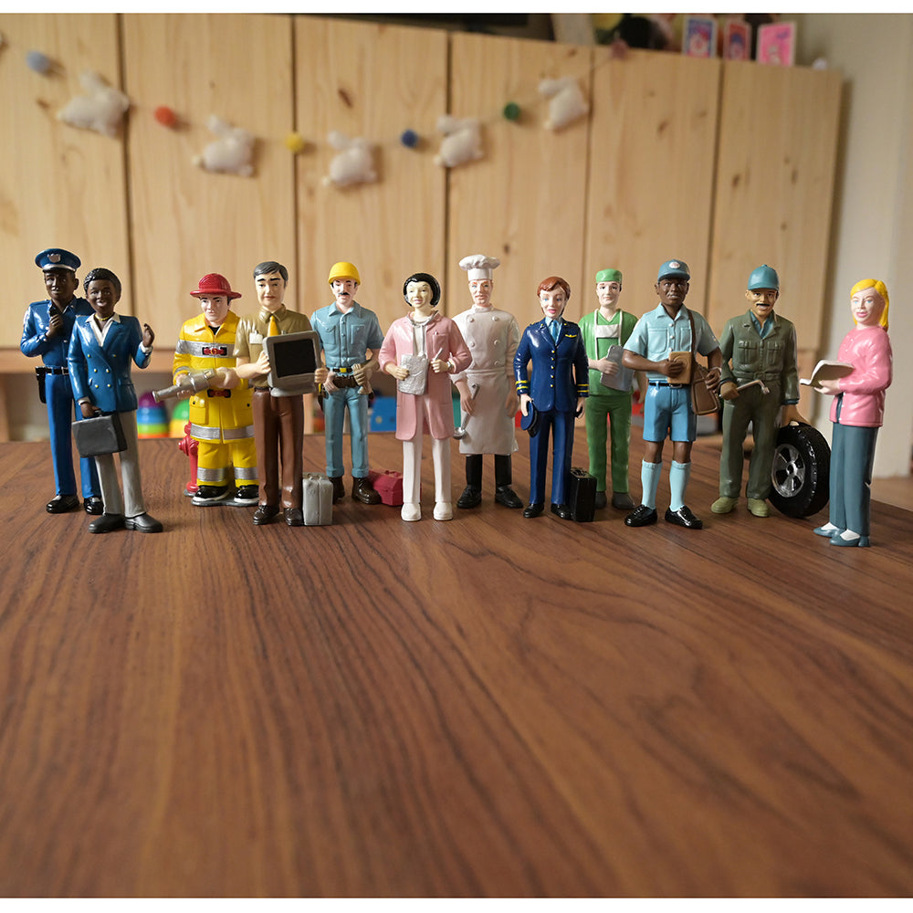 Pretend Professionals Career Figurine Set in the classroom