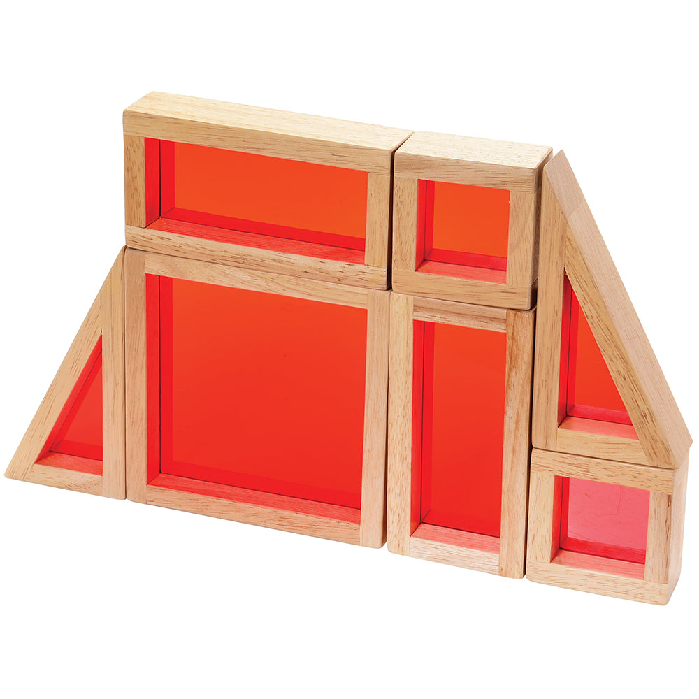 Set of Red Colored See Through Blocks