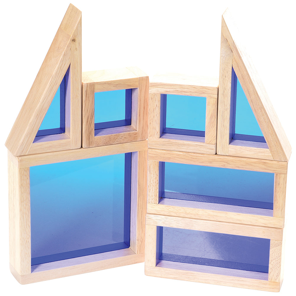 Set of Blue Colored See Through Blocks