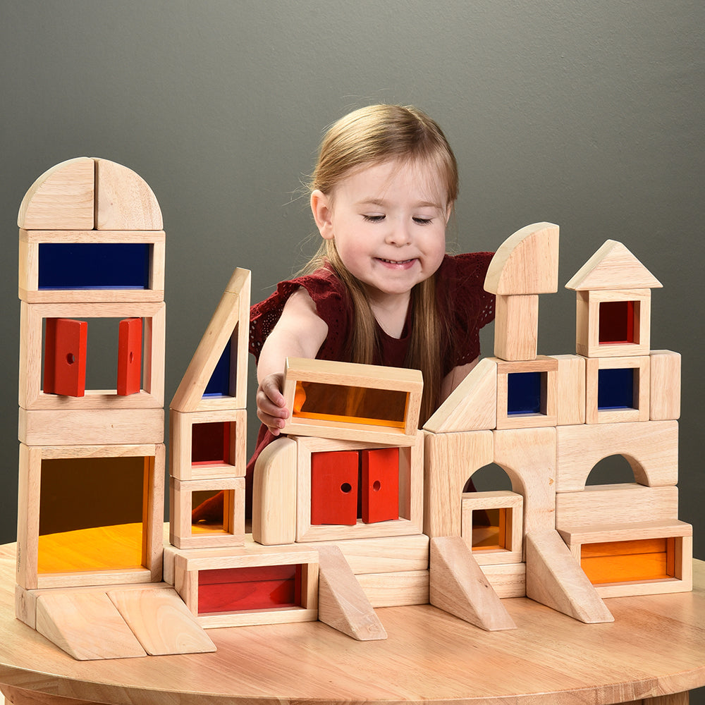 Building Fun with Colored See Through Blocks