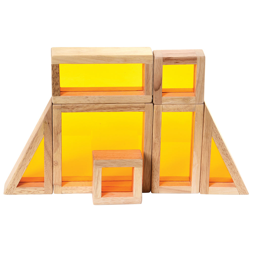 Set of Yellow Colored See Through Blocks