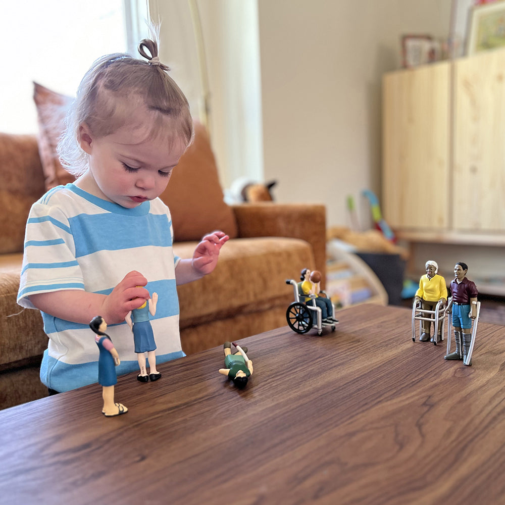 Toddler Playing with Inclusive Friends with Diverse Abilities Vinyl Figures