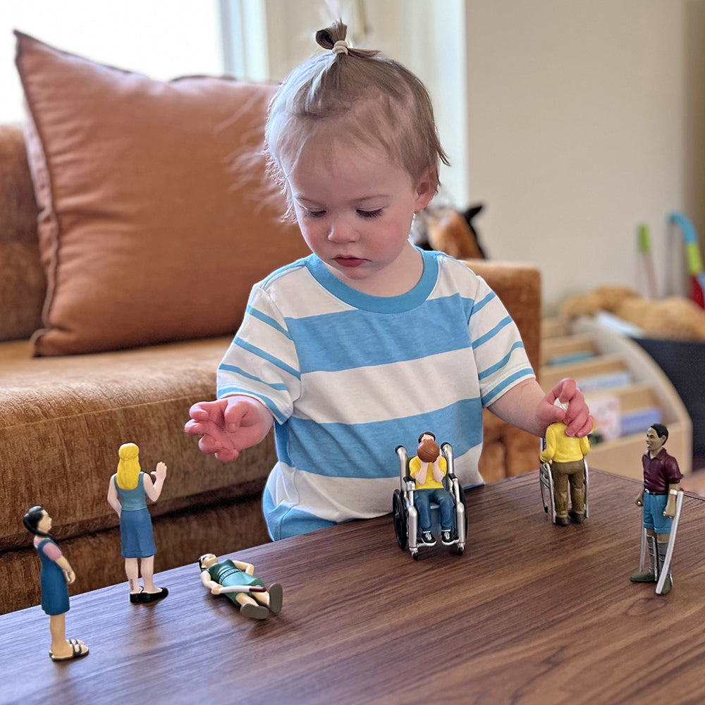 Toddler Playing with Inclusive Friends with Diverse Abilities Vinyl Figures