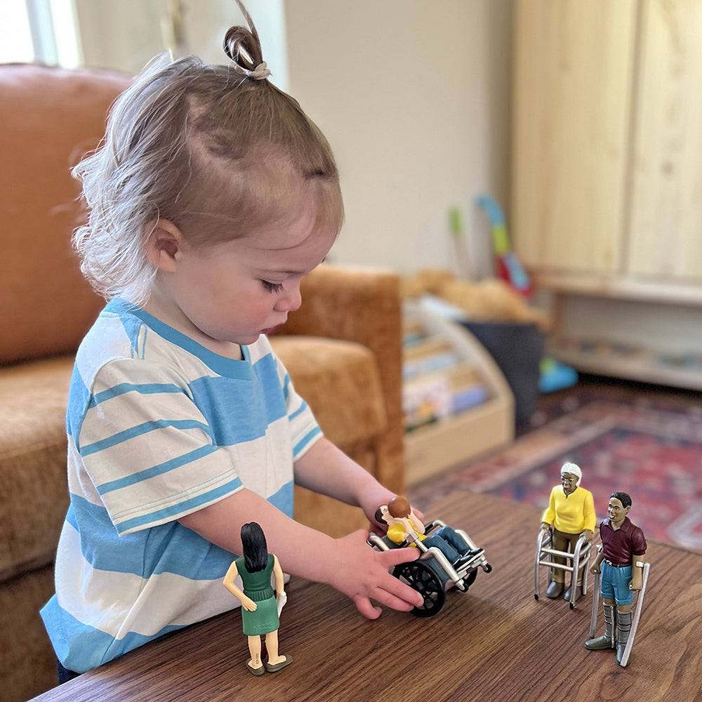 Toddler Playing with Inclusive Friends with Diverse Abilities Vinyl Figures