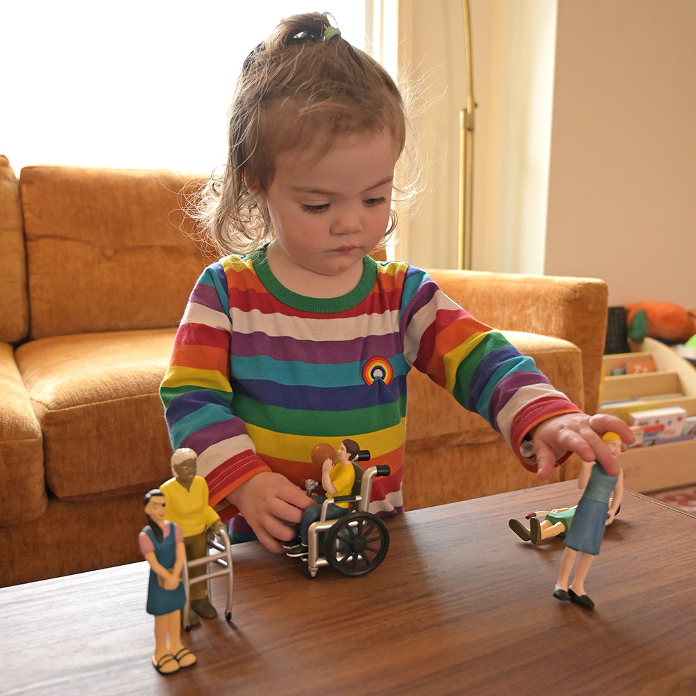 Toddler Playing with Inclusive Friends with Diverse Abilities Vinyl Figures