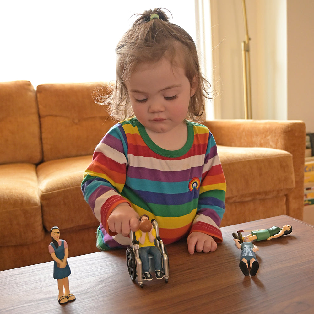 Toddler Playing with Inclusive Friends with Diverse Abilities Vinyl Figures