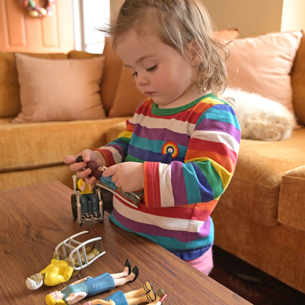 Toddler Playing with Inclusive Friends with Diverse Abilities Vinyl Figures