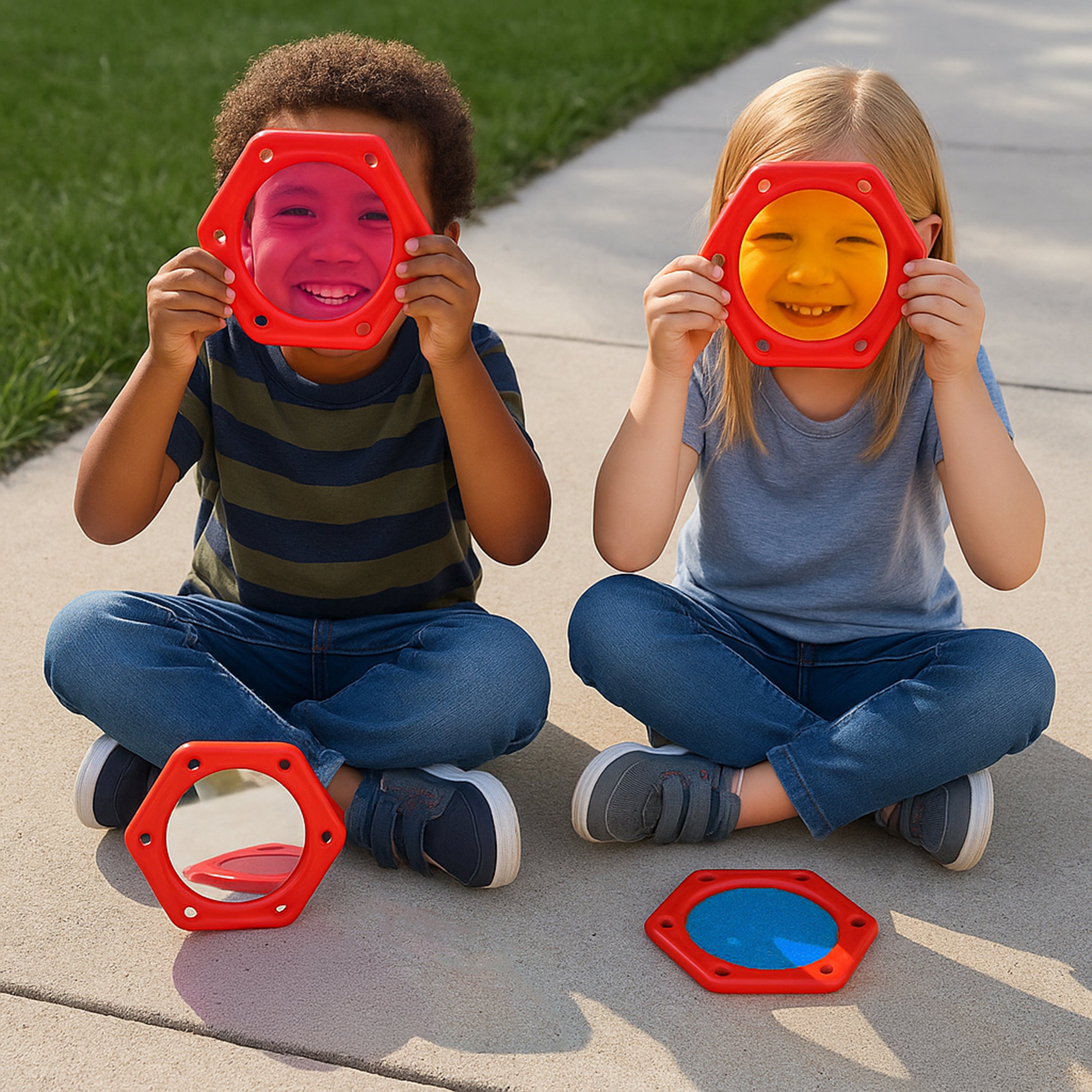 Visual Explorers Sensory Toy Set | 5 Colorful Frames with Mirrors & Acrylic Panels