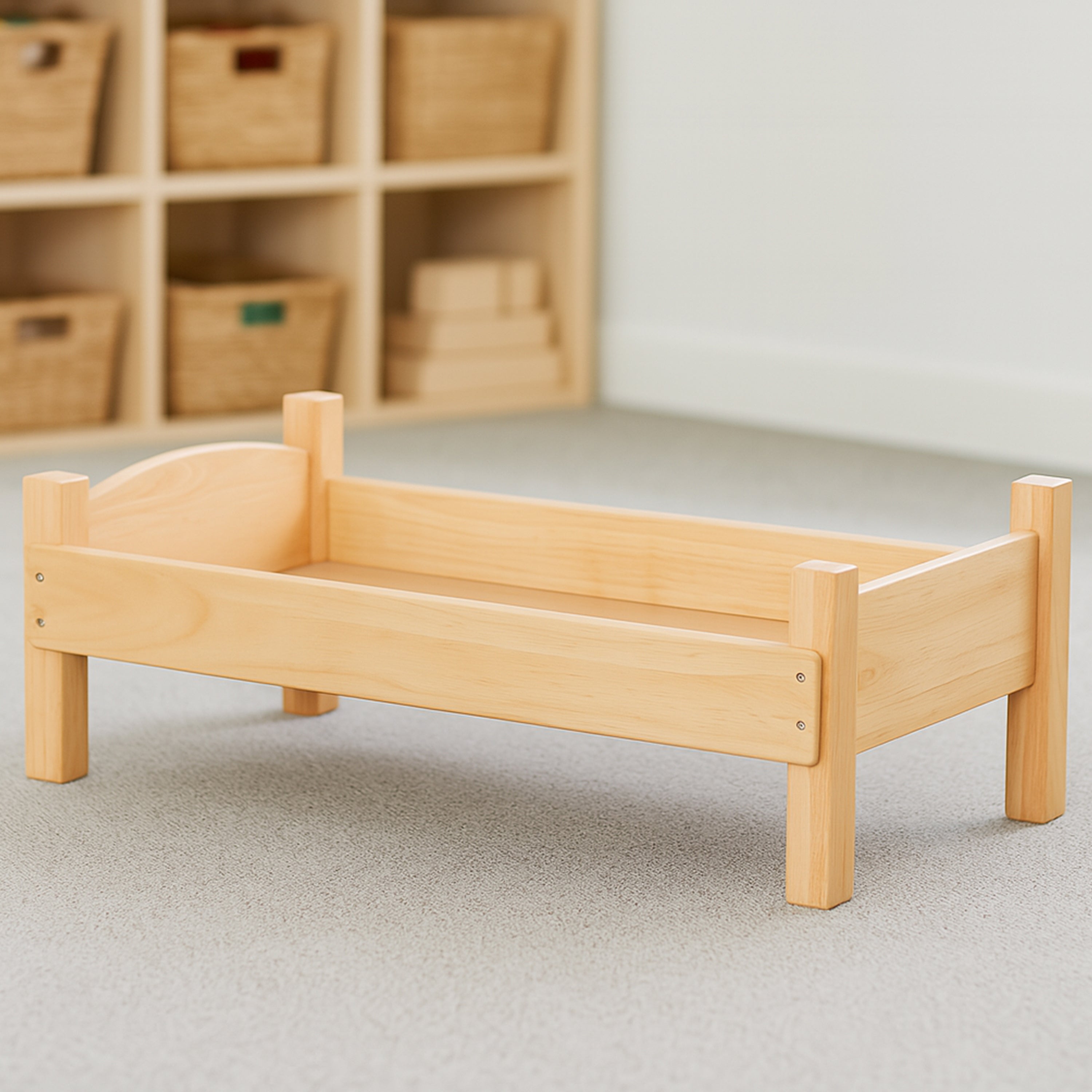 Montessori Solid Hardwood Baby Doll Bed