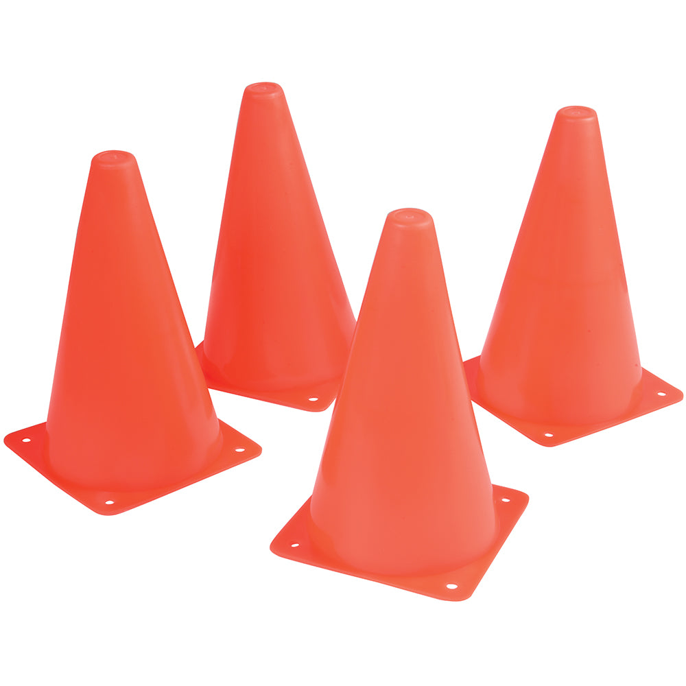 Durable 9" Plastic Traffic Cones | Set of 4 for Early Childhood Indoor & Outdoor Play