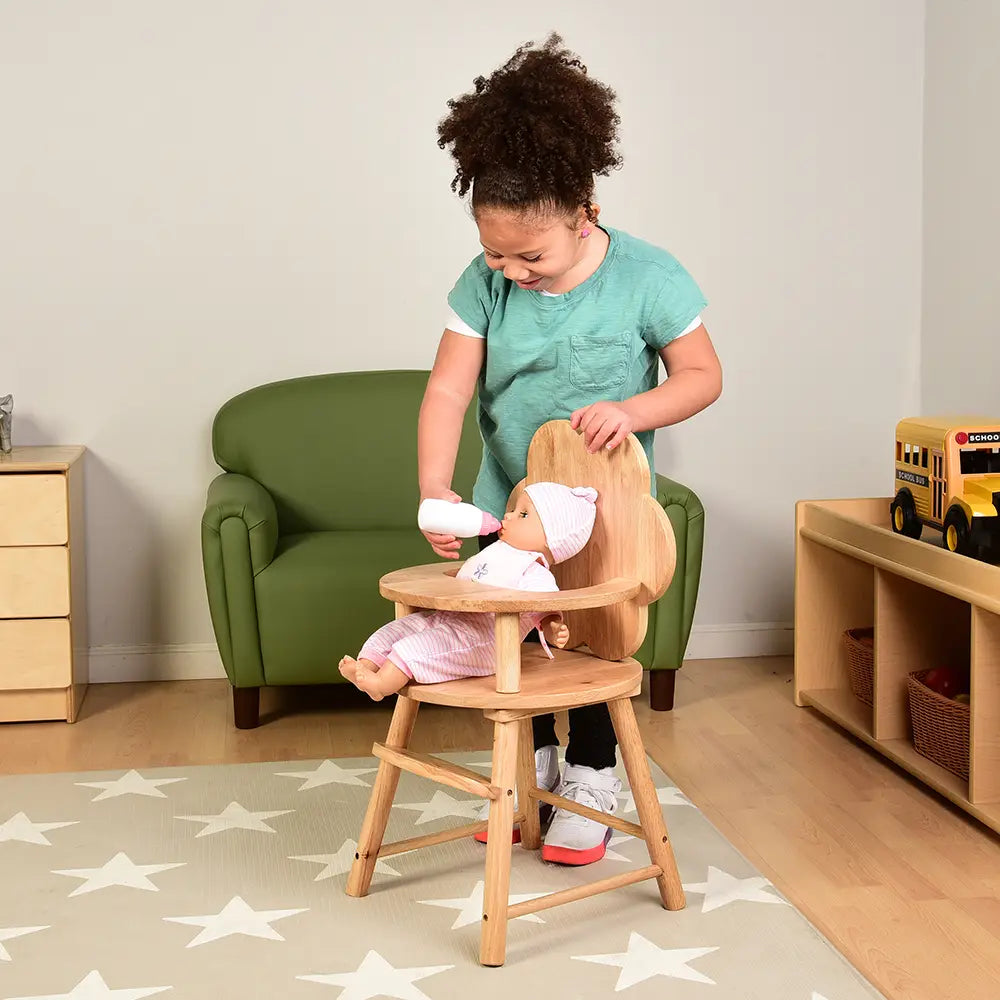 Adding Hardwood Doll High Chair to Pretend Play Time