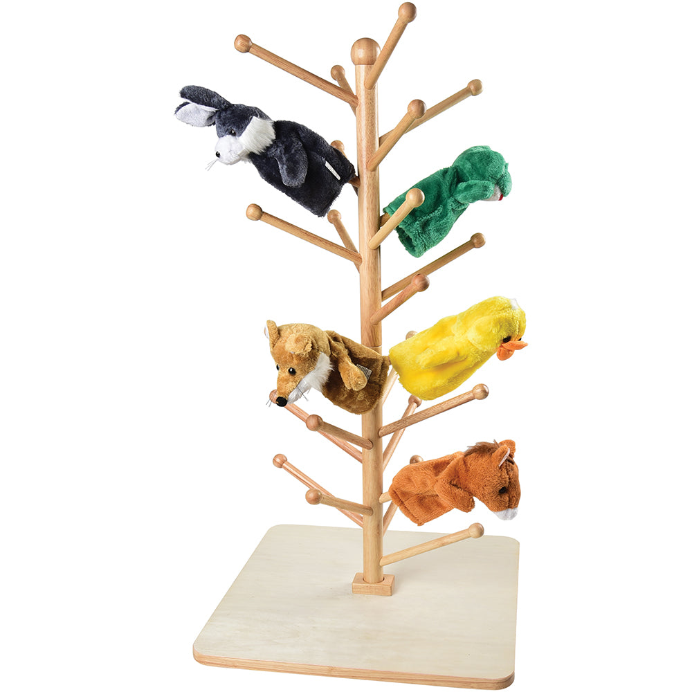 Adjustable Wooden Puppet Tree Display Stand | Holds Up to 26 Puppets