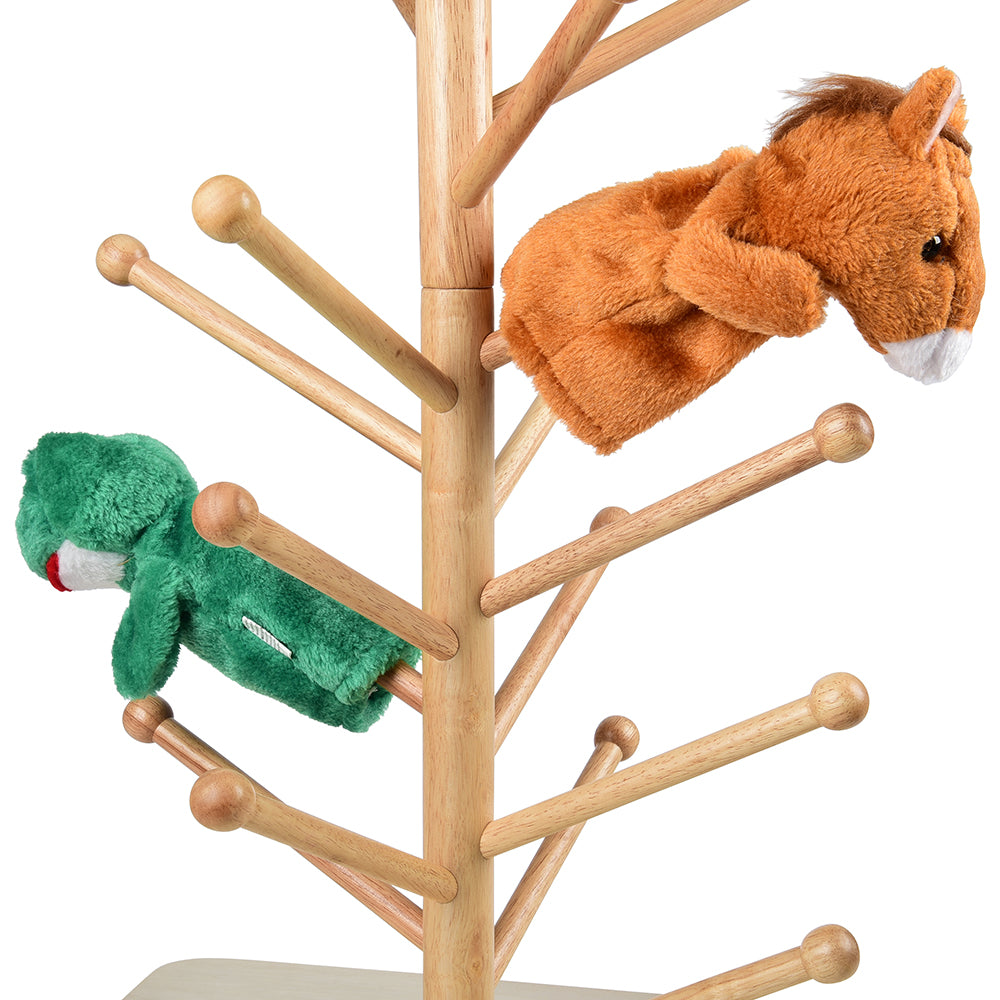 Close-up of Limbs on Adjustable Wooden Puppet Tree Display Stand