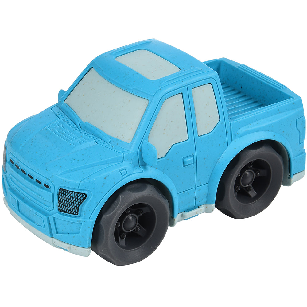 Eco-Friendly Wheat Straw Blue Pick-Up Truck Toy