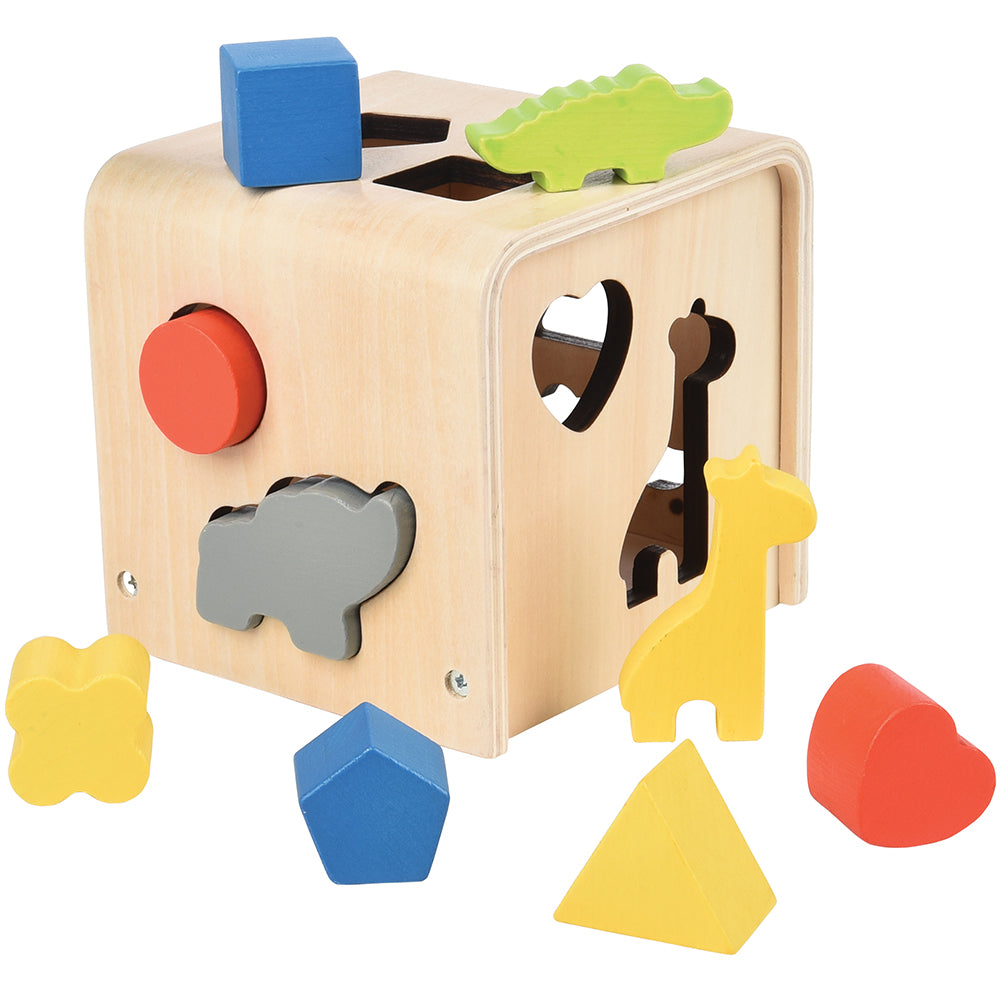 TOOKYLAND Wooden Shape Sorter Cube - 11 Piece Educational Toy For Toddlers 12+ Months