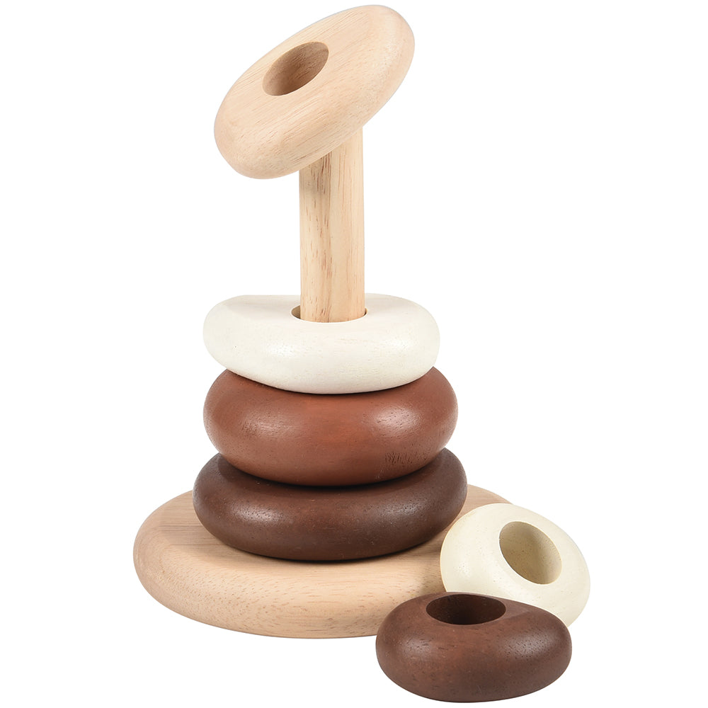 Eco-Friendly Wooden Stacking Pebbles | 7-Piece Natural Sequencing Toy