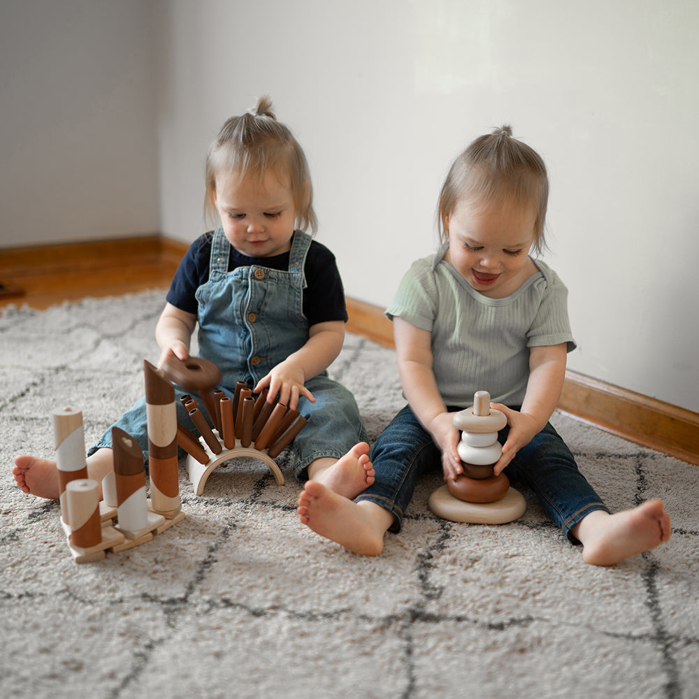 Eco-Friendly Wooden Sensory & Stacking Toys Bundle | Toddler Early Learning Resources