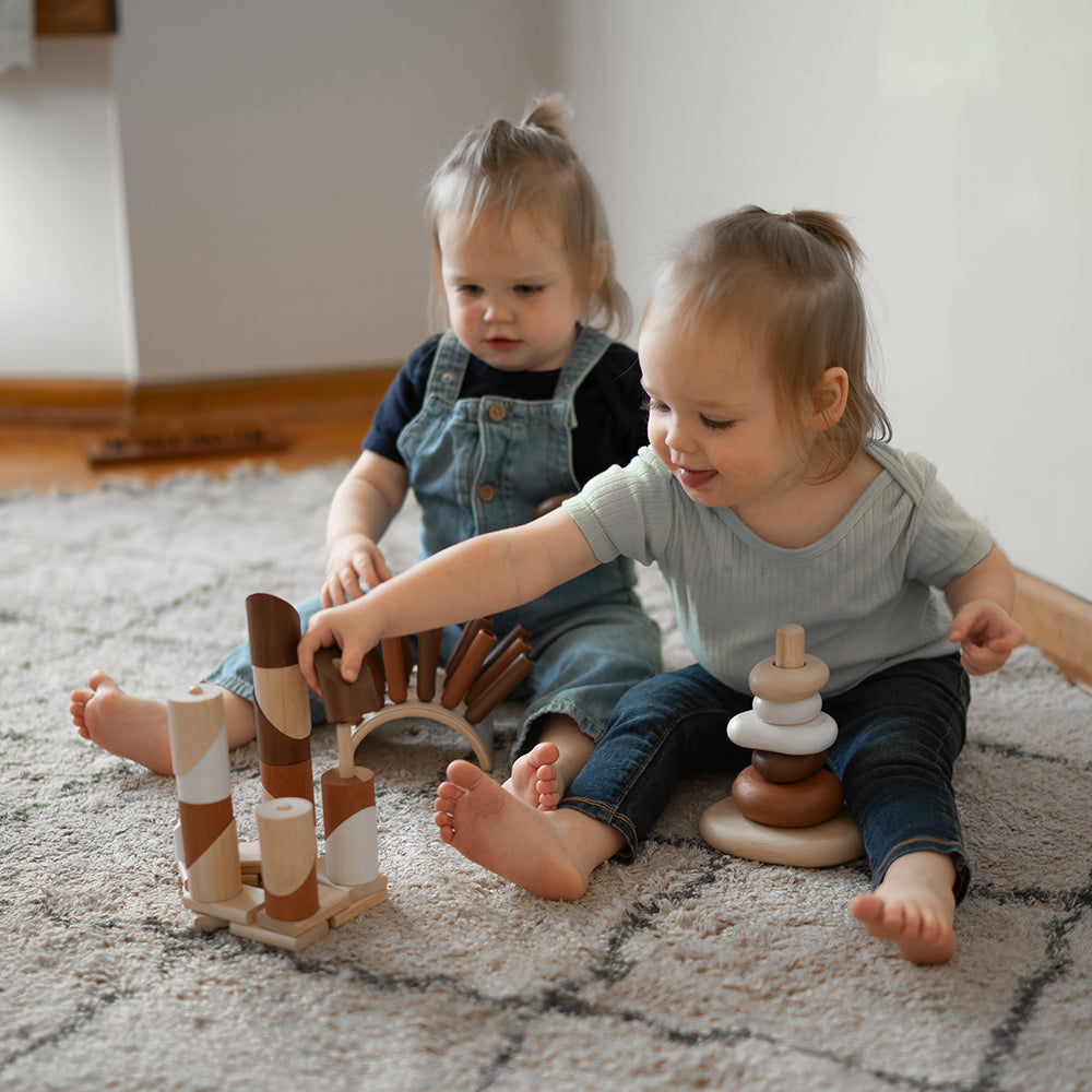 Eco-Friendly Wooden Sensory & Stacking Toys Bundle | Toddler Early Learning Resources