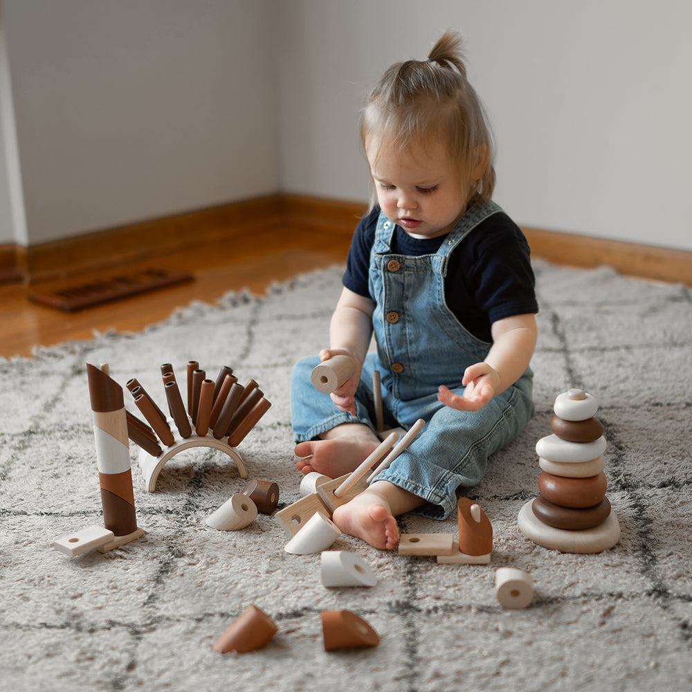 Eco-Friendly Wooden Sensory & Stacking Toys Bundle | Toddler Early Learning Resources
