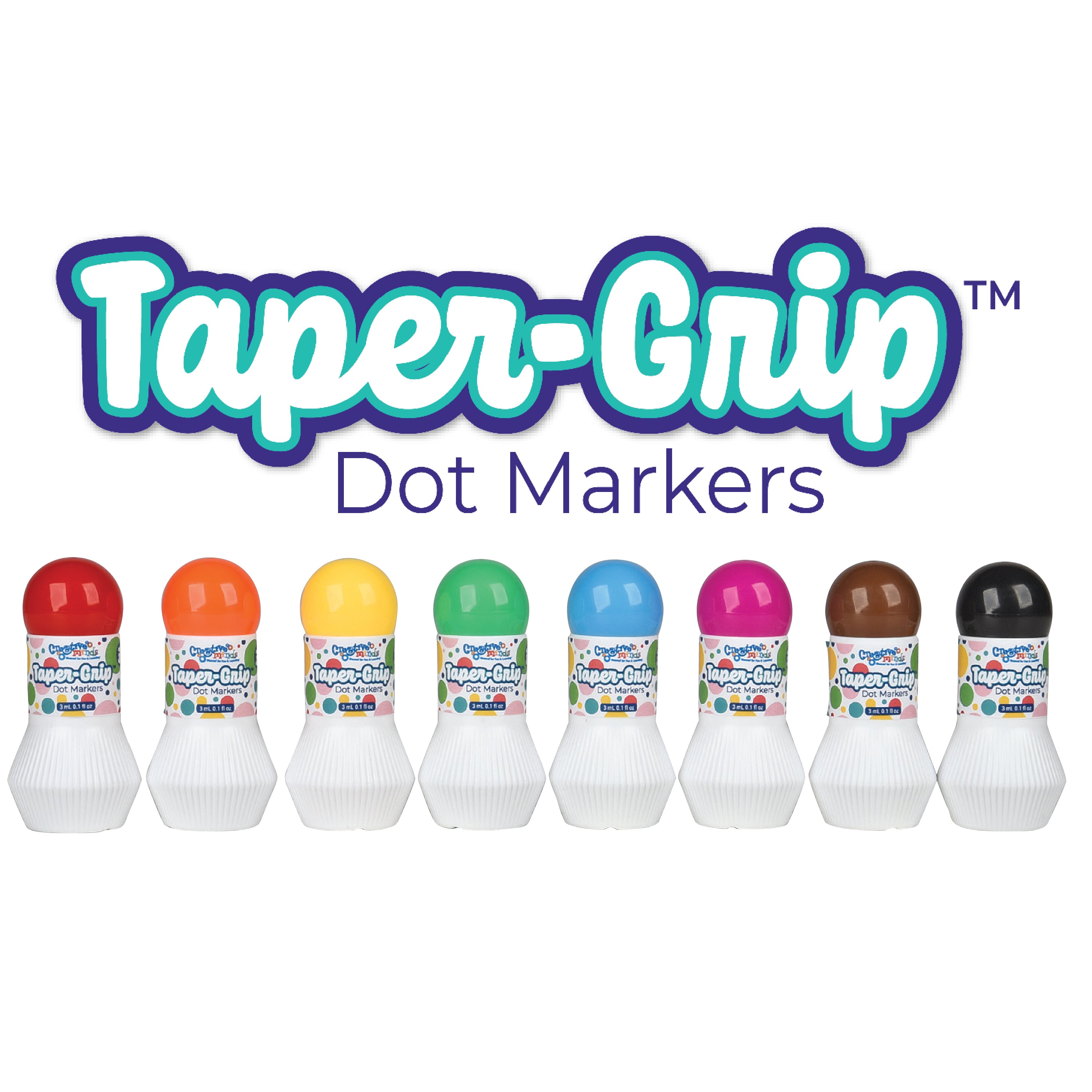 Taper-Grip™ Dot Markers | Washable Easy-Grip Paint Daubers for Preschool Art, Fine Motor Development & Early Learning