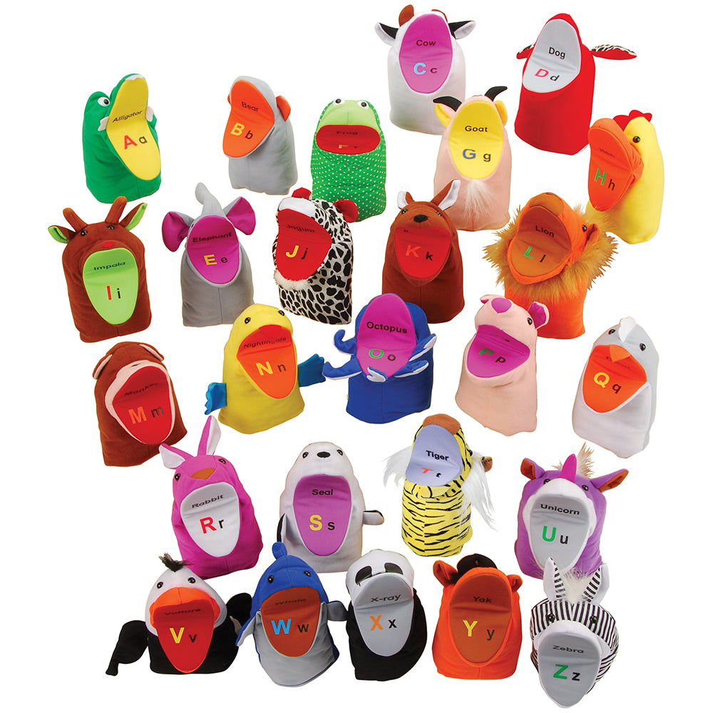 Set of 26 Fabric ABC Hand Puppets