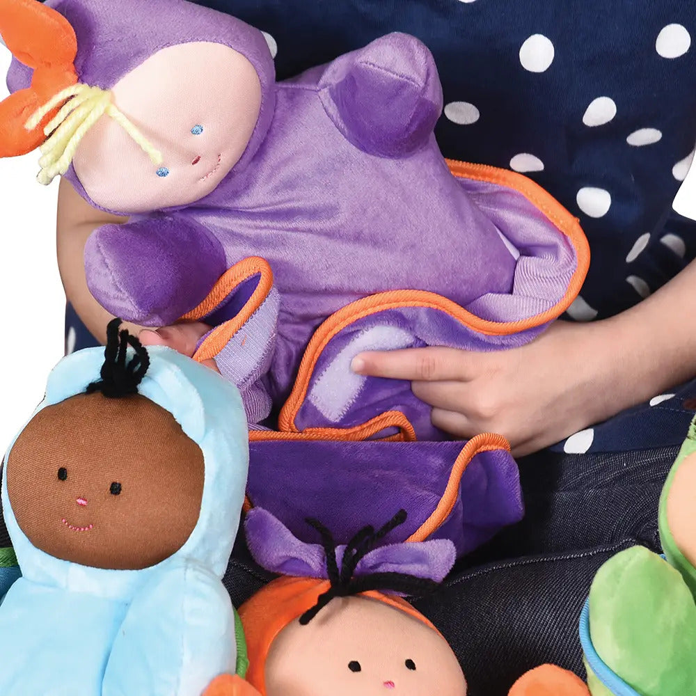 Close-up of Hook & Loop Closure on Swaddle Baby Dolls