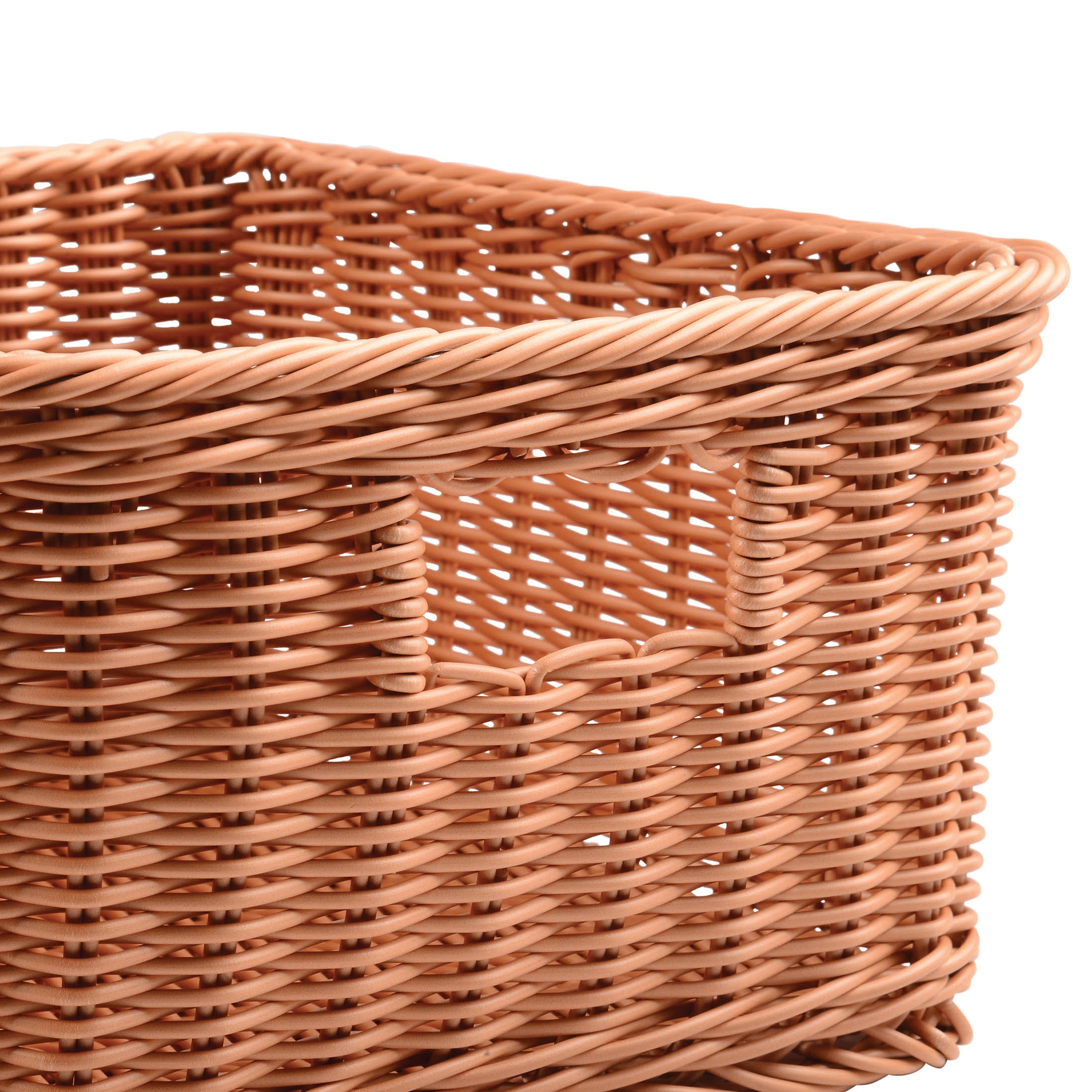 Rectangle Plastic Woven Basket/w Handles
