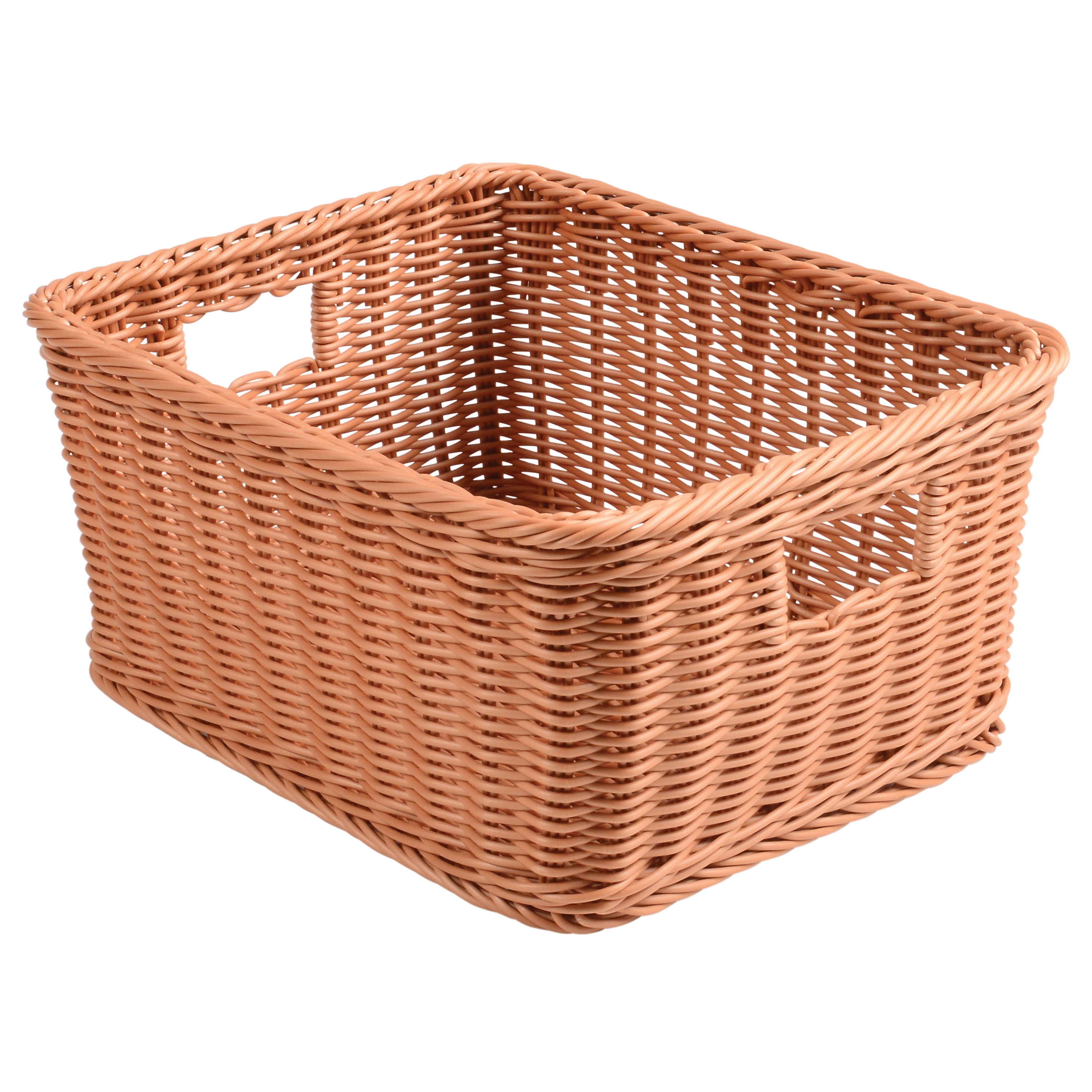 Rectangle Plastic Woven Basket/w Handles