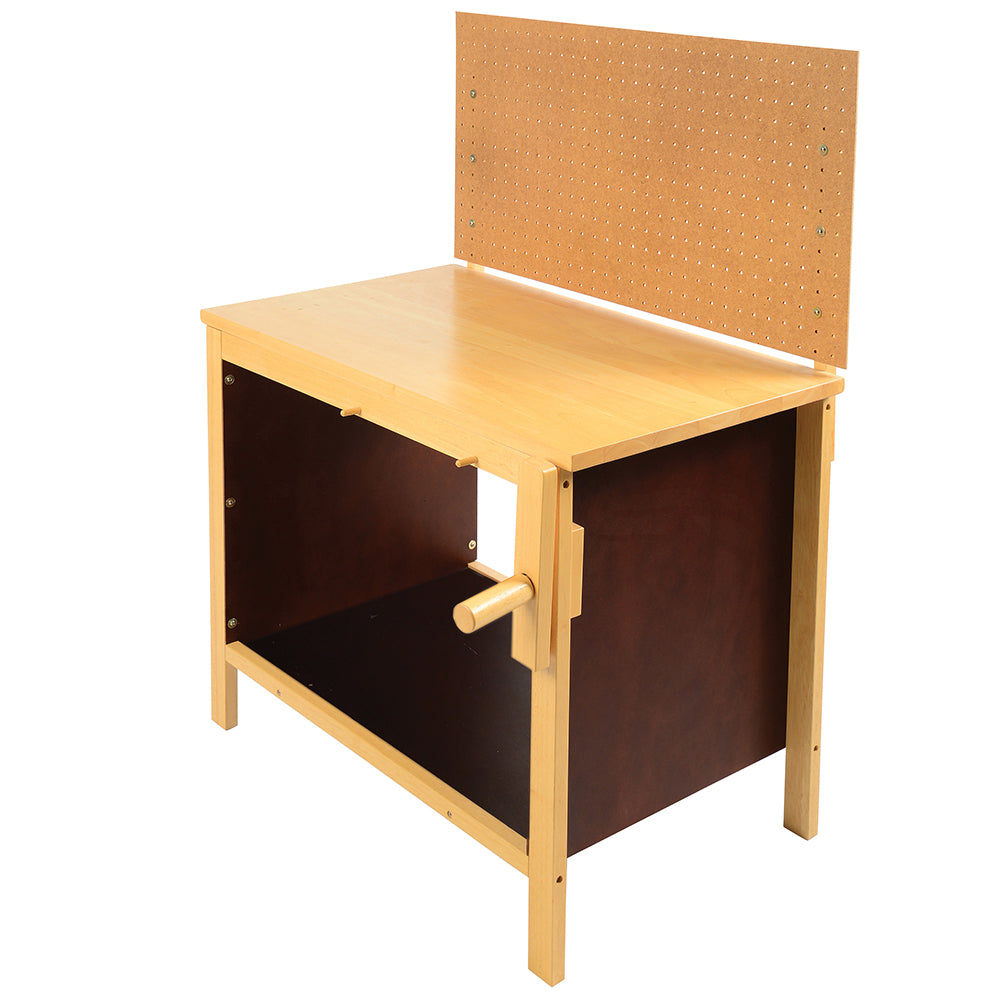 Child-Sized Woodworking Bench for Pretend Play