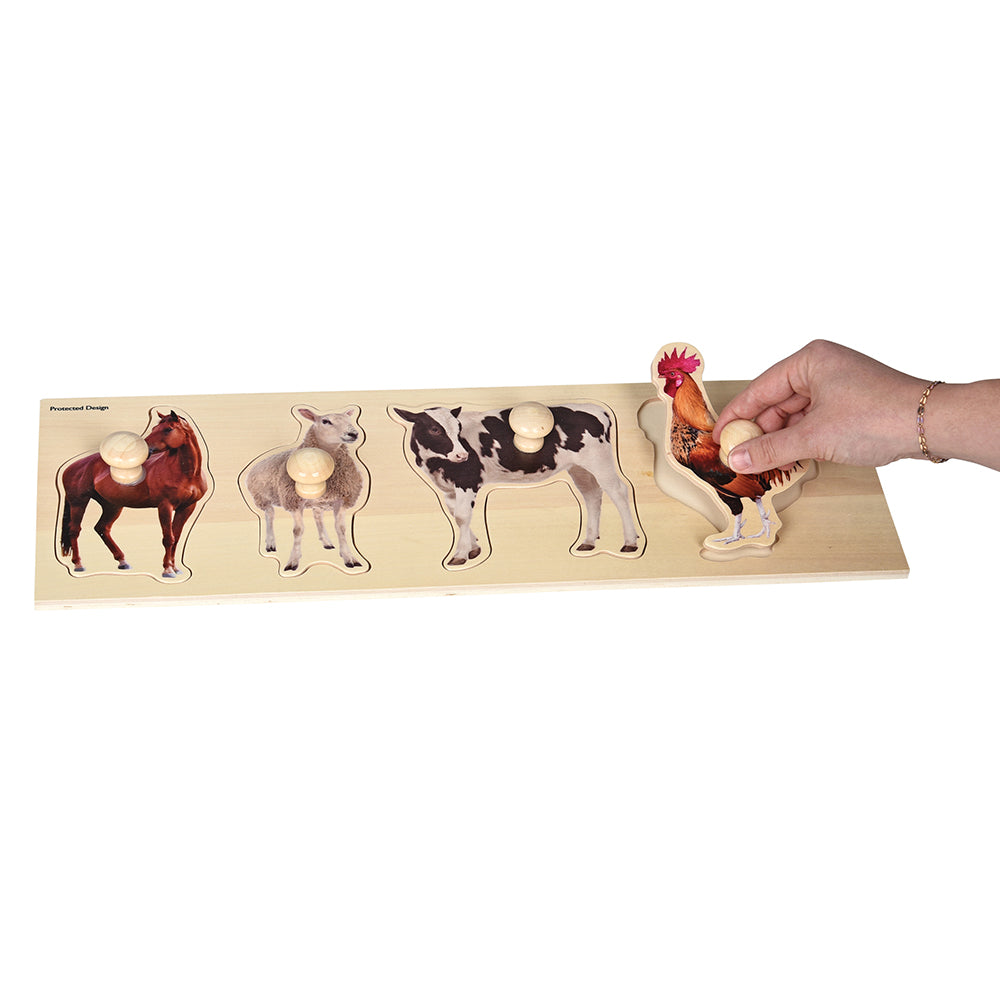 Extra Wide Knobbed Puzzle - Farm Animals
