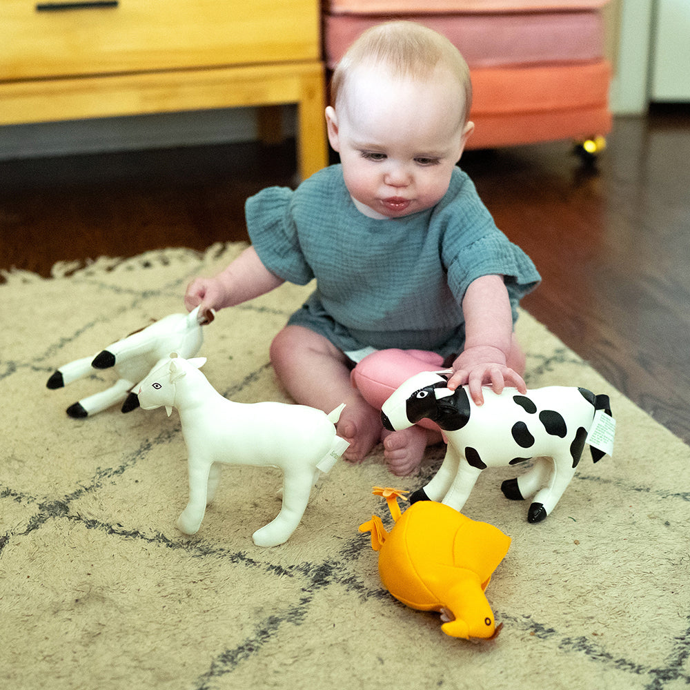 Baby Grasping Soft Vinyl Cow and Horse