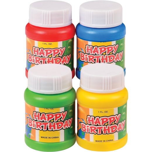 Birthday Celebration Bubbles – Classroom Birthday Bubbles, 1 fl oz Bottles, Set of 24
