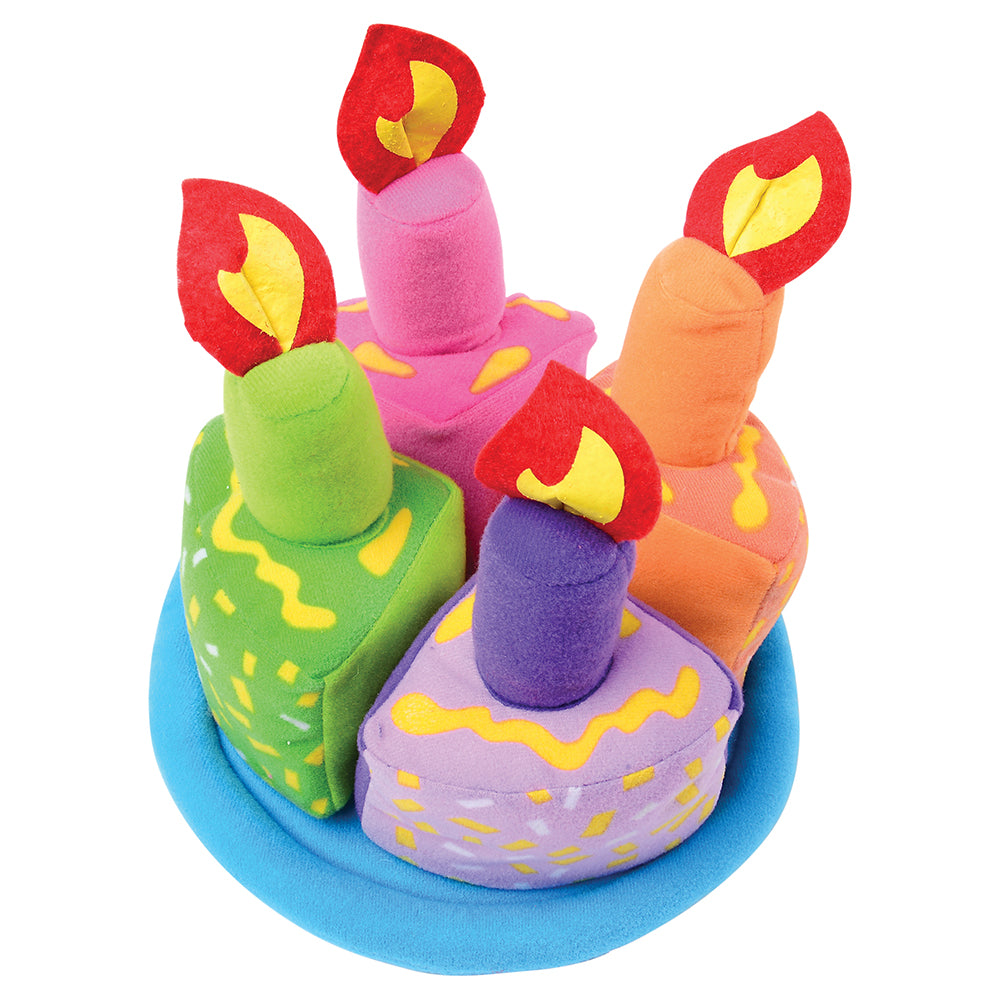 Birthday Cake 9-Piece Play Set | Soft Fabric Cake with Removable Slices, Candle, and Plate