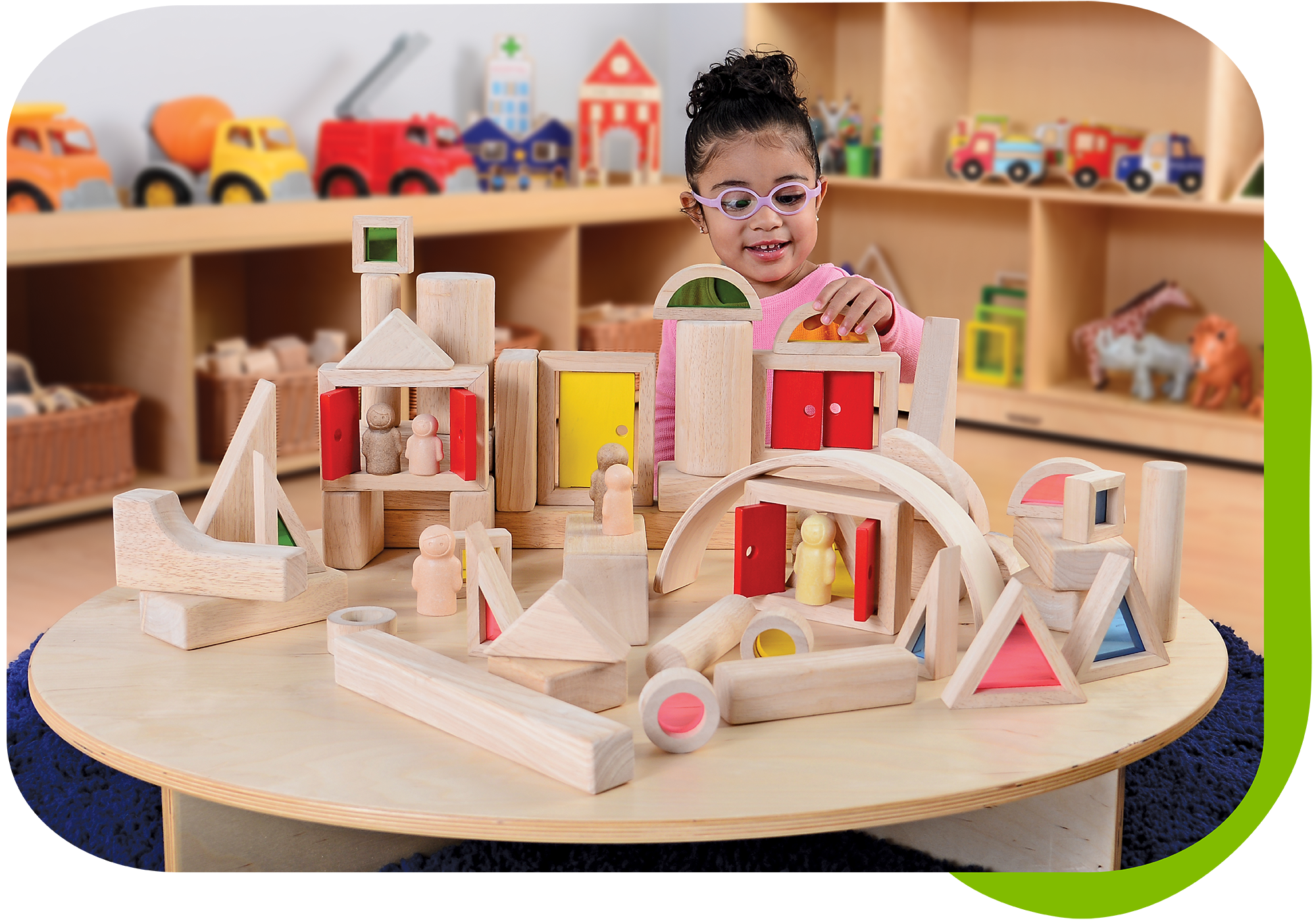 Girl playing with blocks