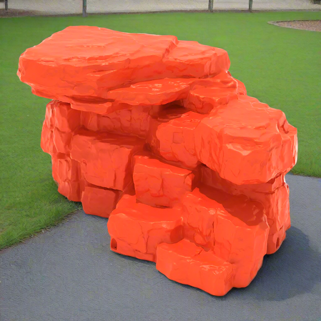 4' Orange Boulder Climber | Realistic Rock Climbing Playground Equipment