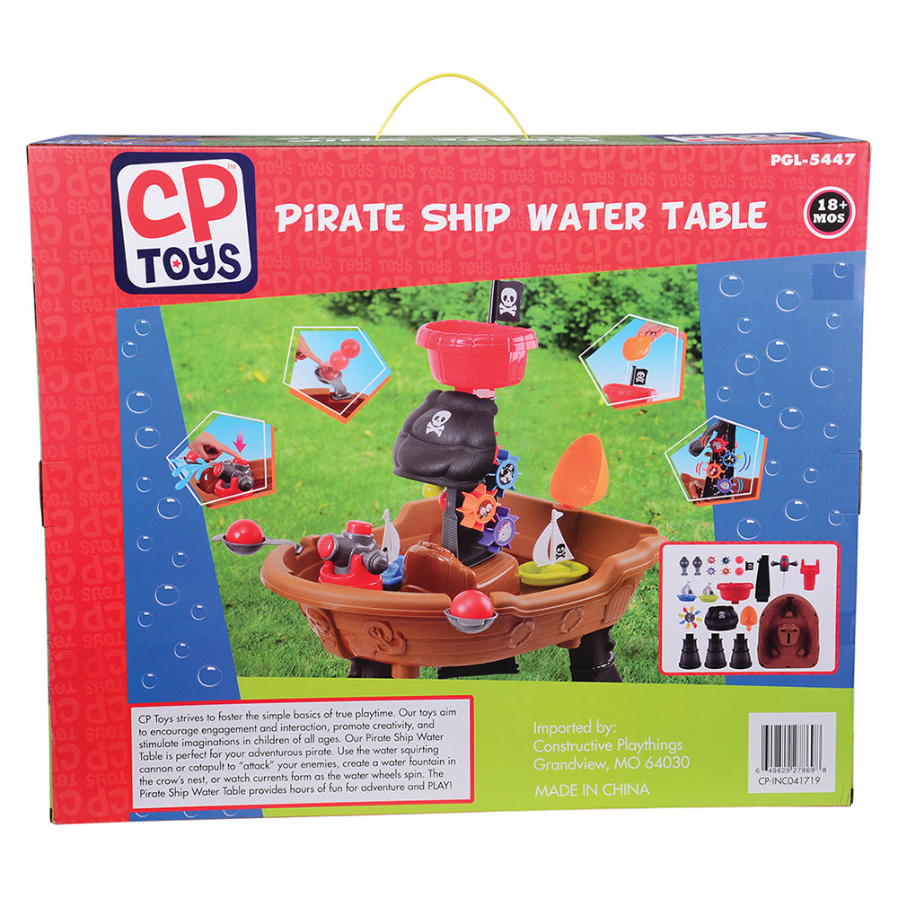 Back View of Pirate Ship Water Table Packaging