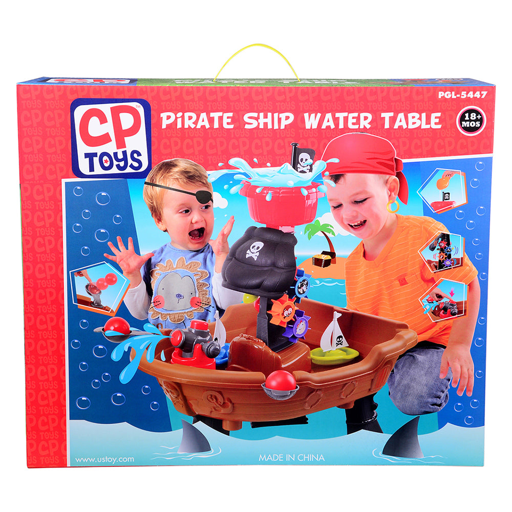 Front View of Pirate Ship Water Table Packaging