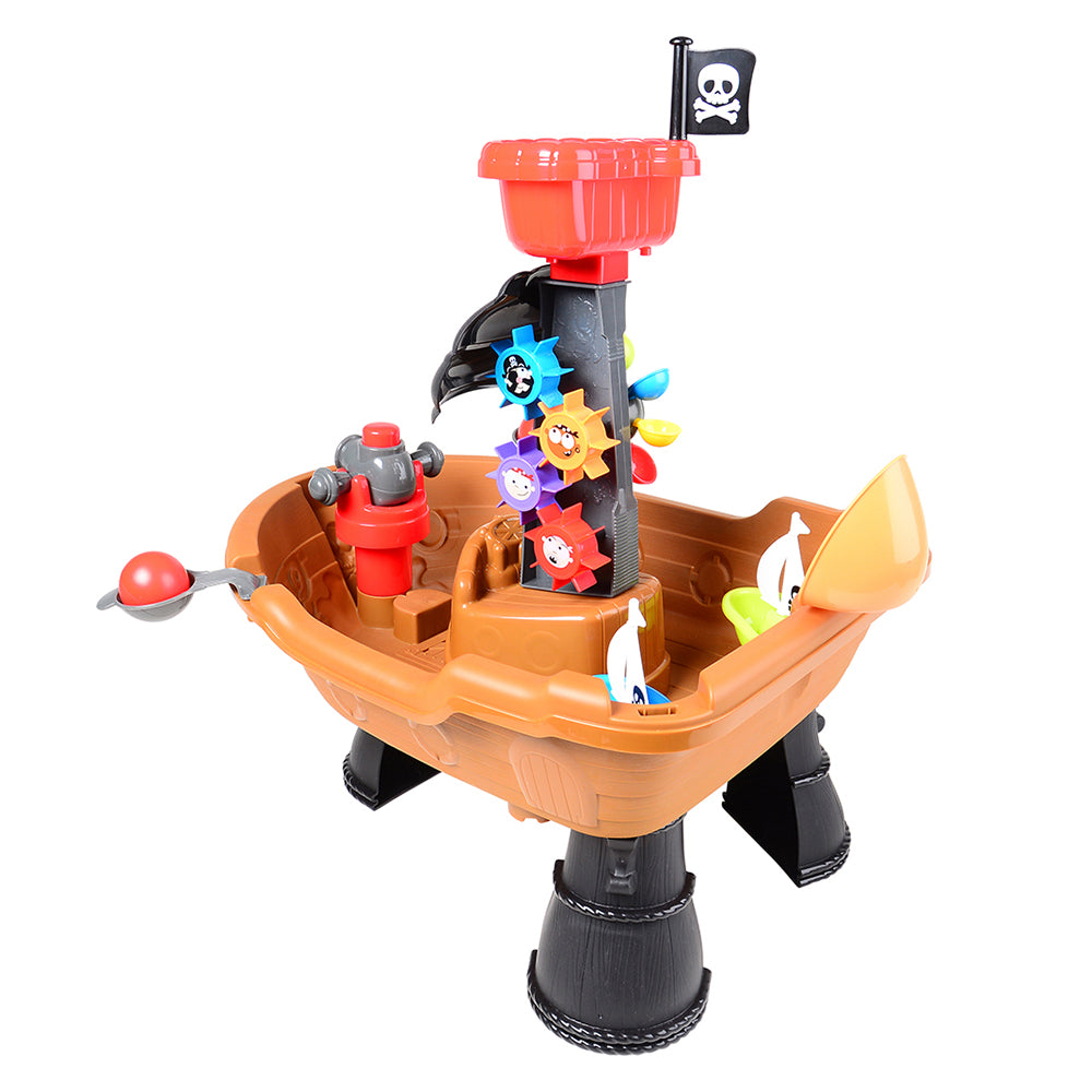 Pirate Ship Water Table with Cannon, Catapult & Water Wheels