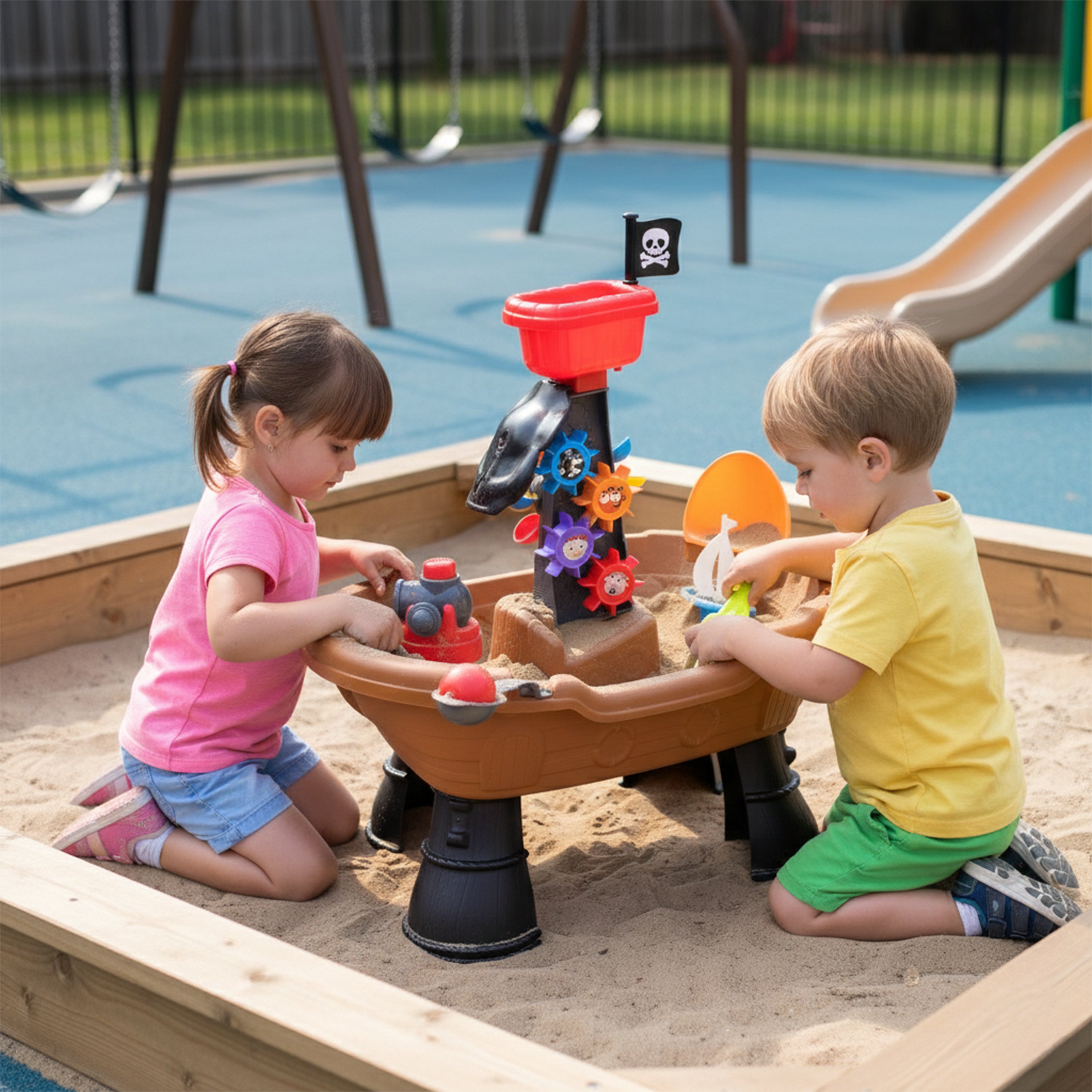 Sensory Voyage Sand & Water Table – Indoor/Outdoor Ship-Themed Water Play Table for Toddlers 18+ Months