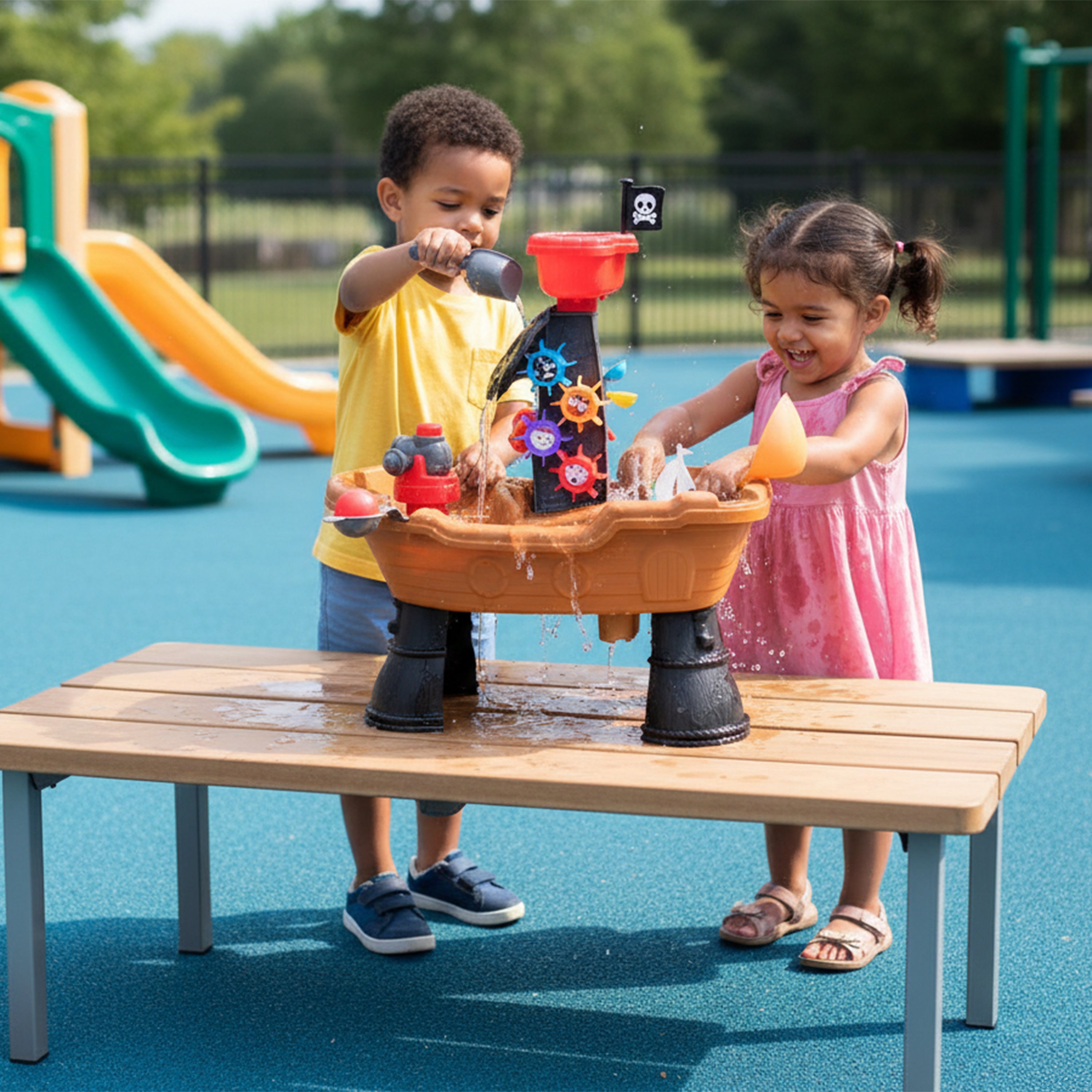 Sensory Voyage Sand & Water Table – Indoor/Outdoor Ship-Themed Water Play Table for Toddlers 18+ Months