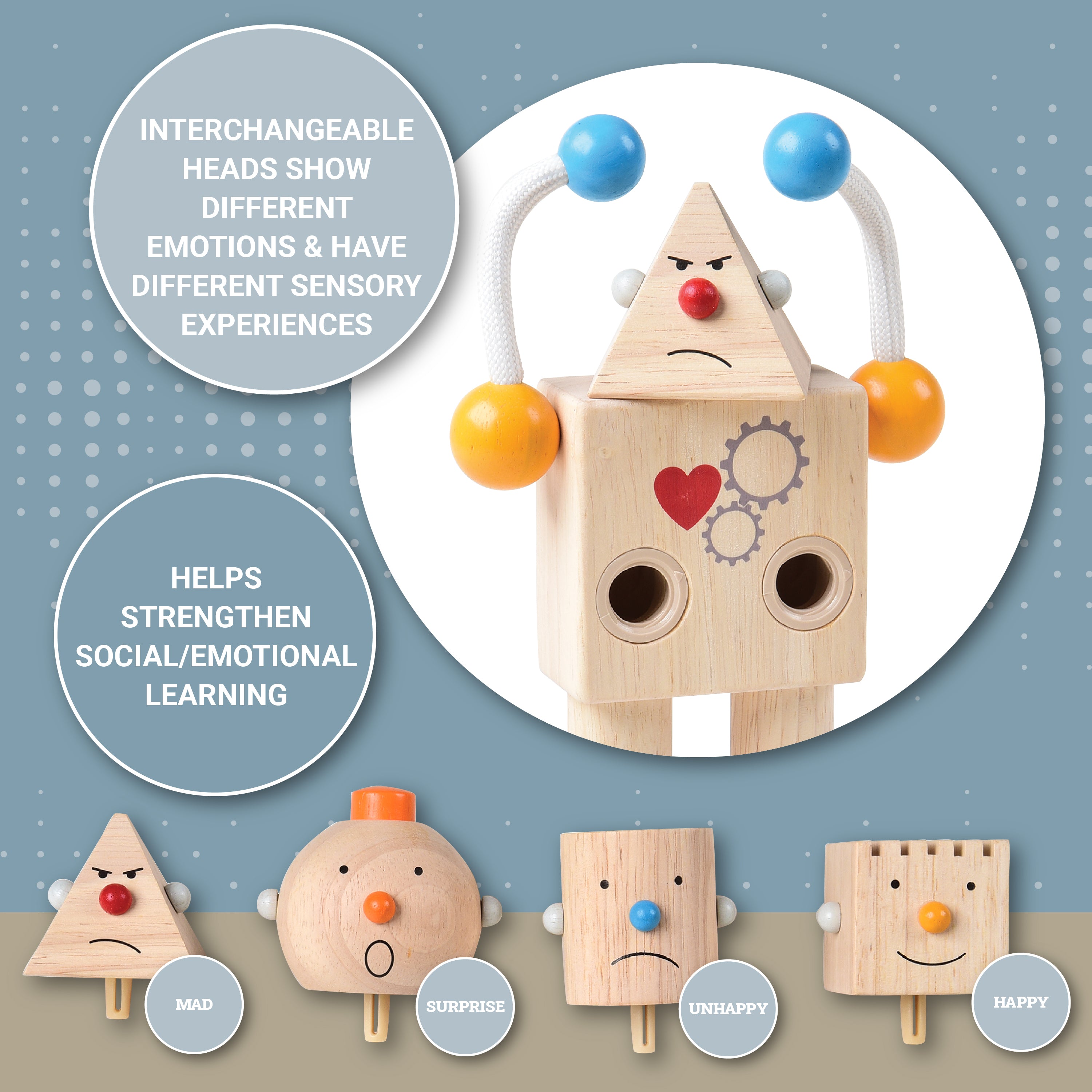 Build-A-Robot Emotion Learning Toy | Sustainable Wooden Toy