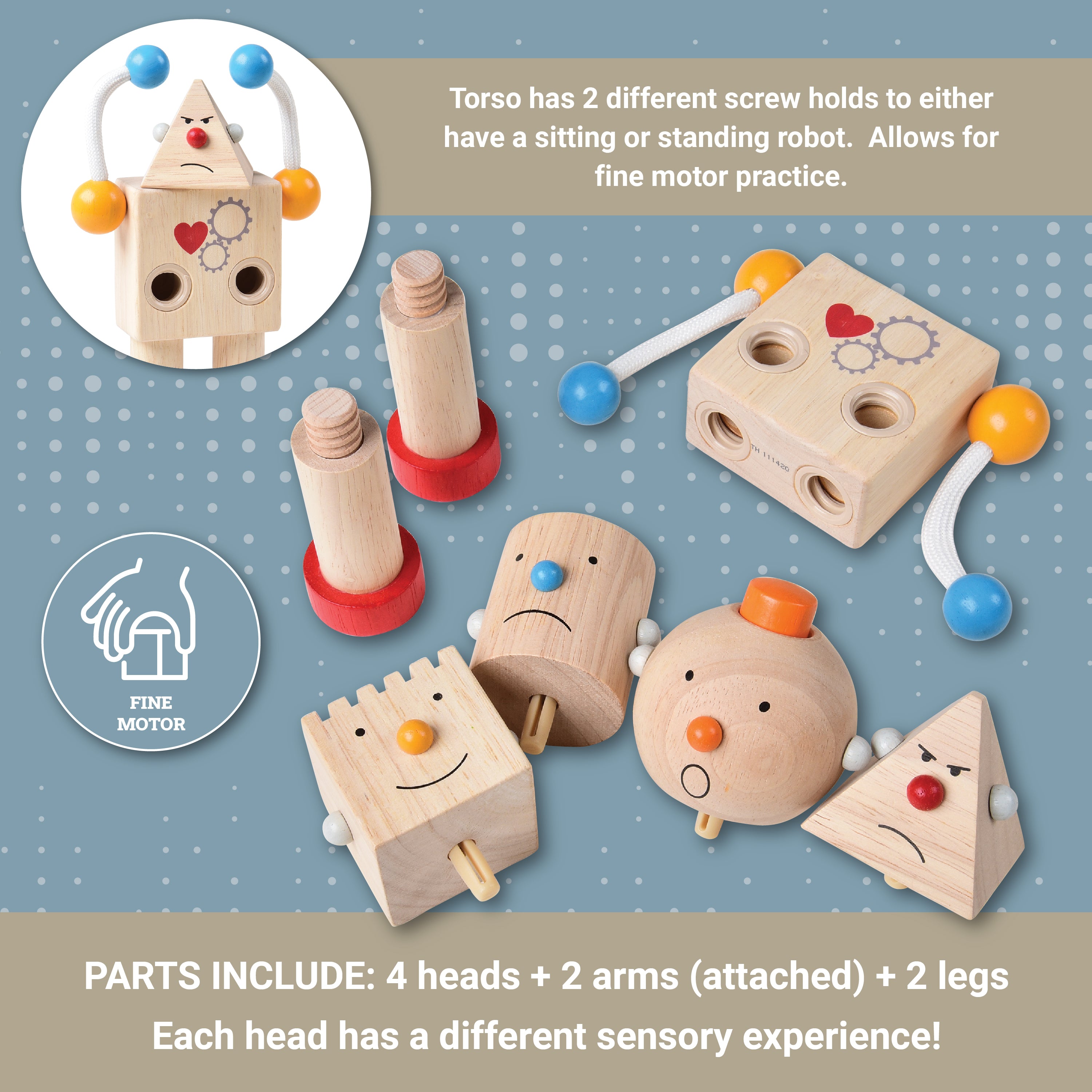 Build-A-Robot Emotion Learning Toy | Sustainable Wooden Toy