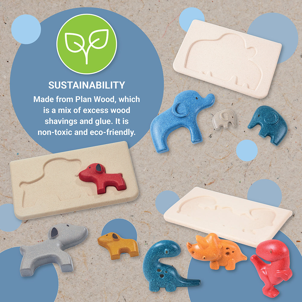 Chunky Animal Puzzle Set | Eco-Friendly, Sustainable Toy