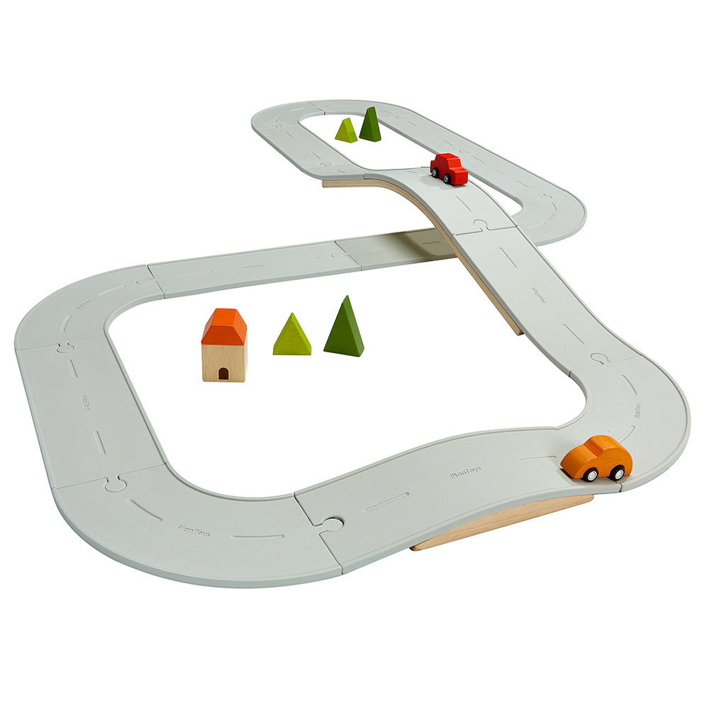 Plan Toys Large Rubber Road & Rail Set