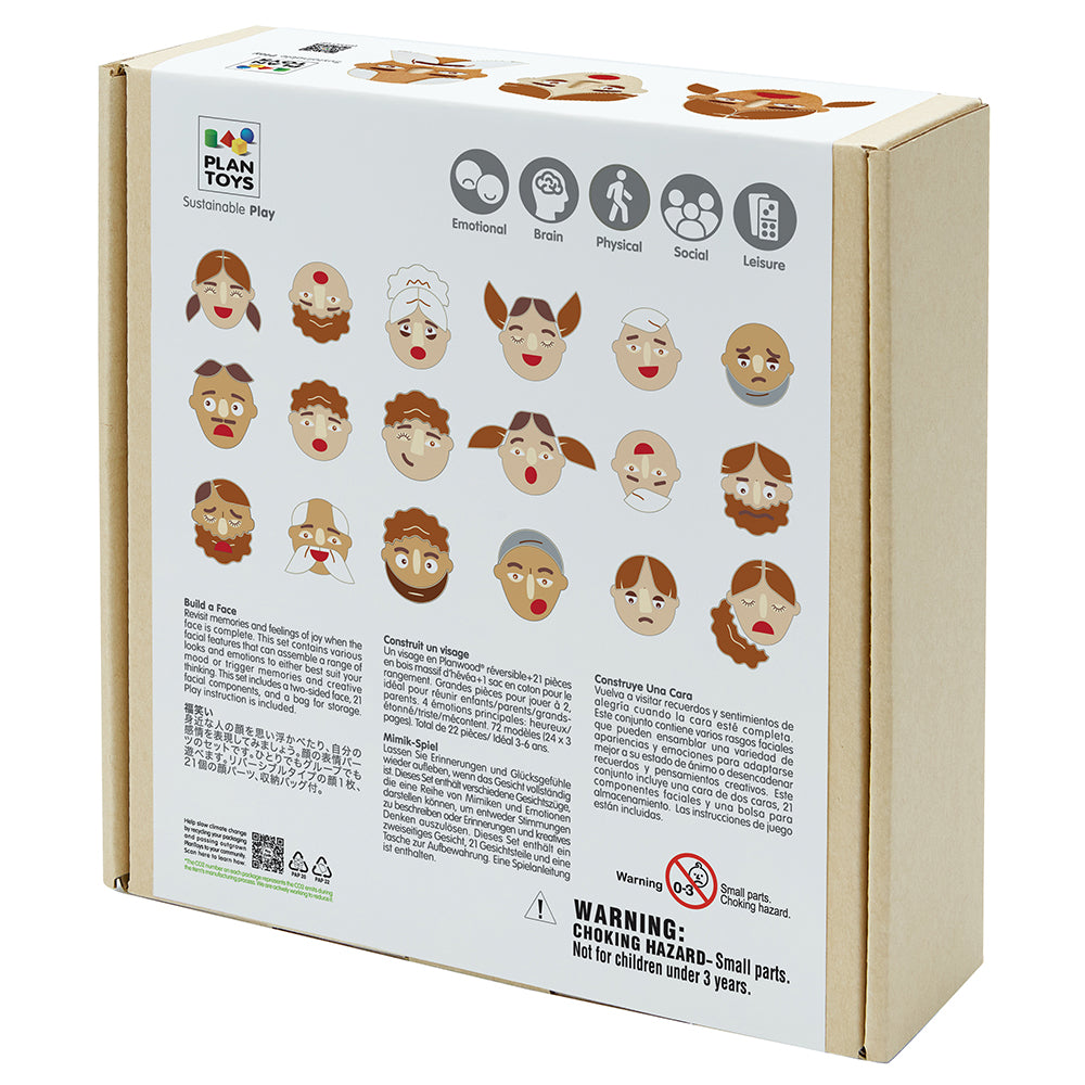 Back view of Build A Face Interactive Emotion Set Package