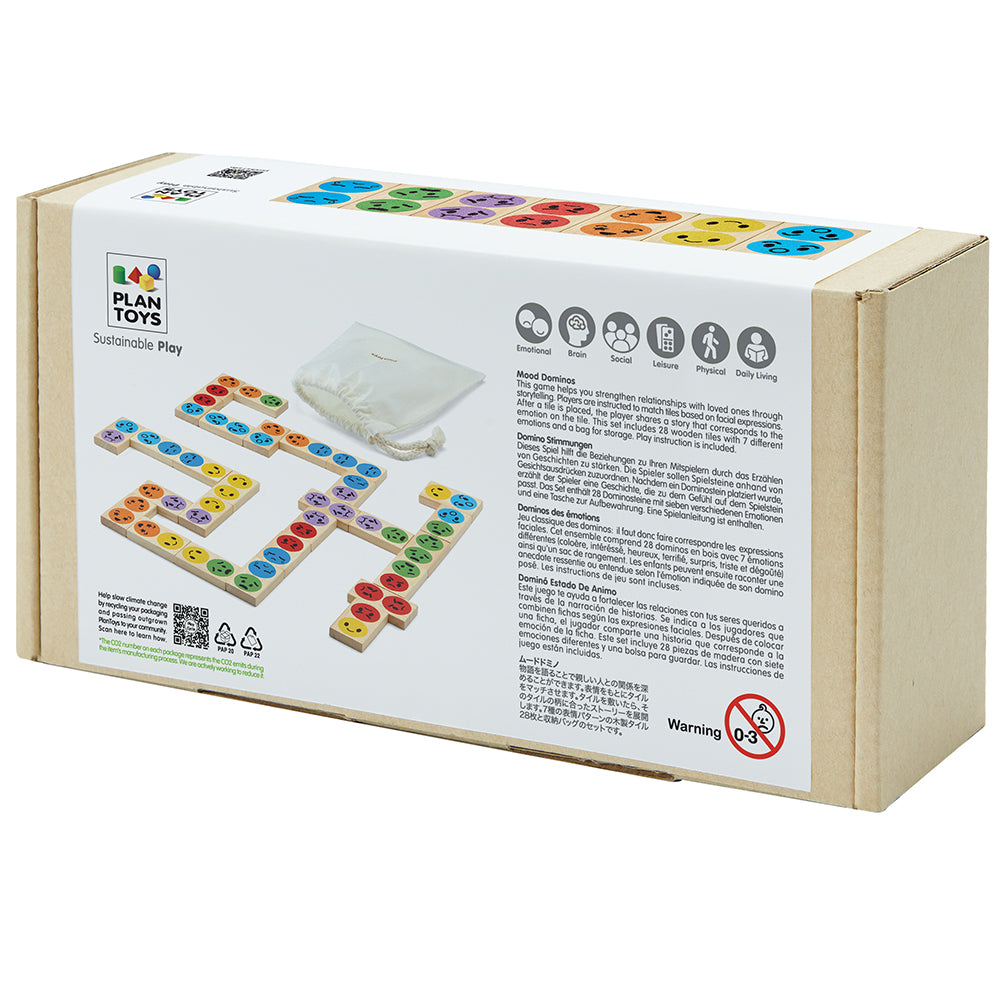 Back View of Emotion Dominoes Packaging
