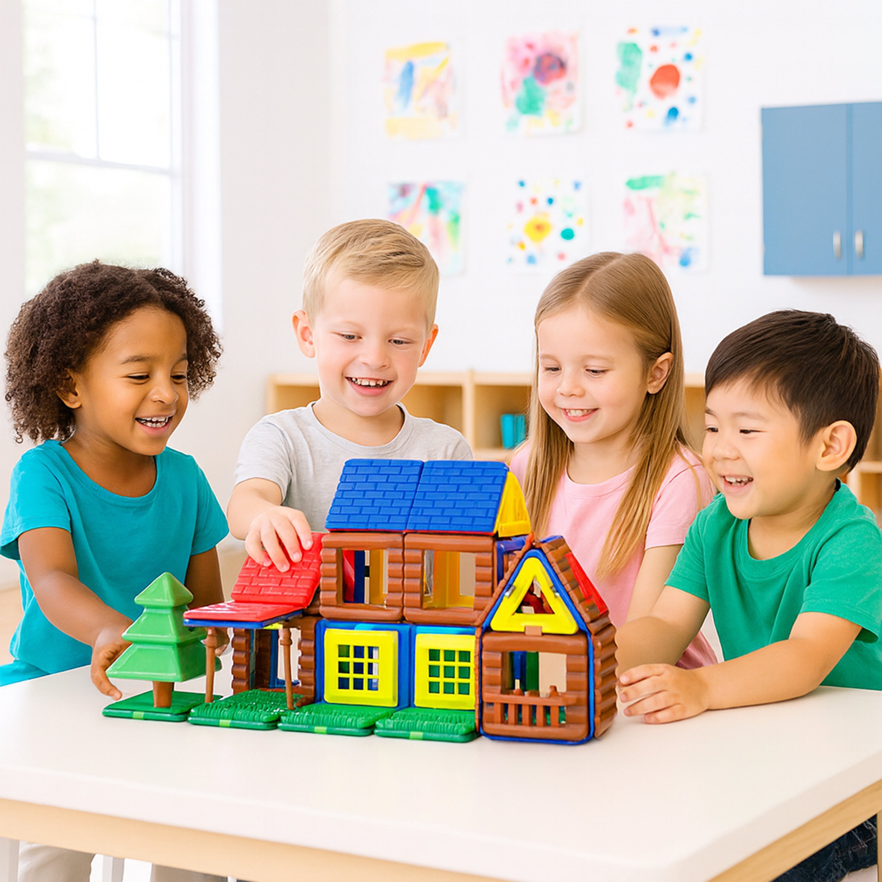 Magformers® Log Cabin Building Set | 87-Piece STEM Toy