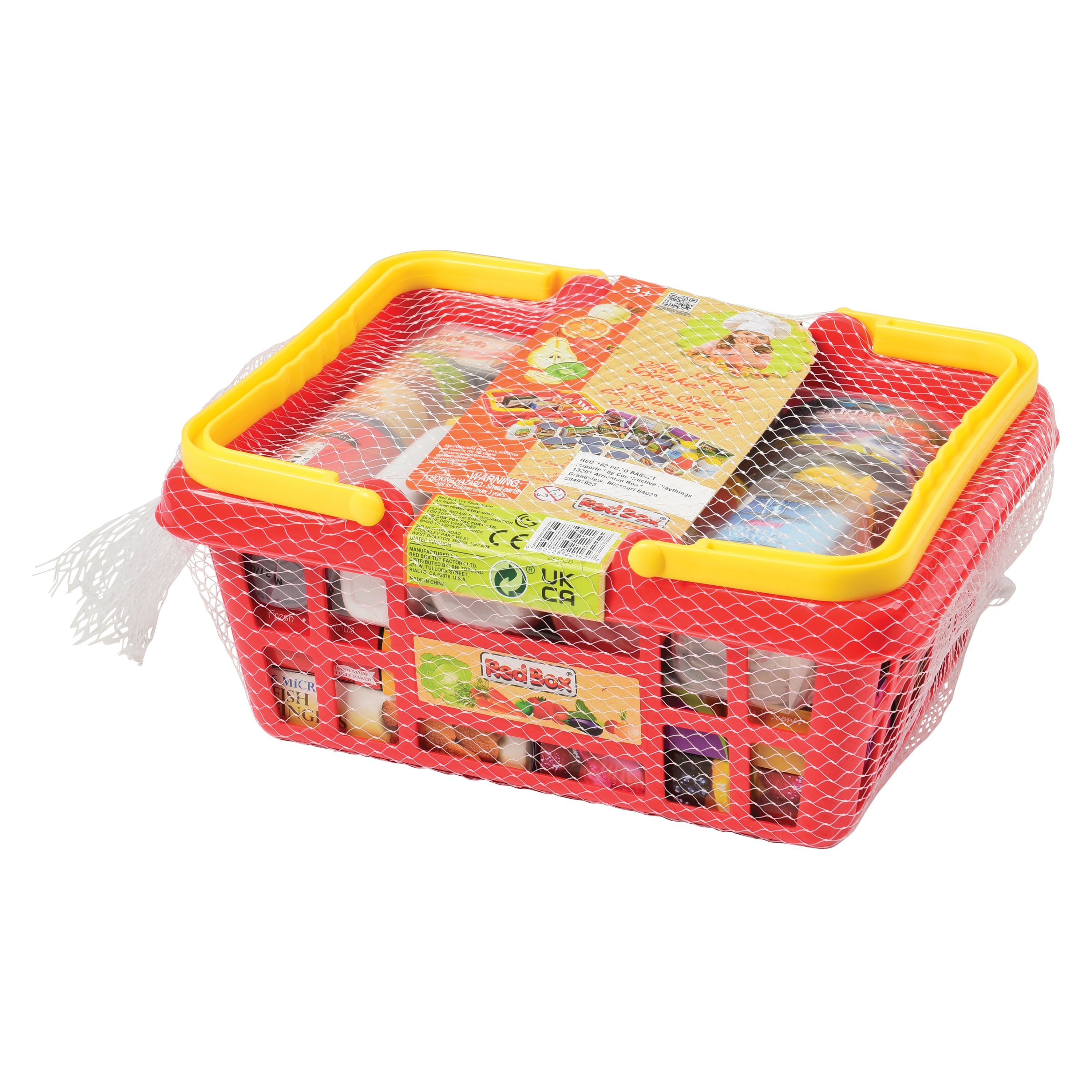 Shopping Basket with Play Food | 23-Piece Pretend Grocery Set