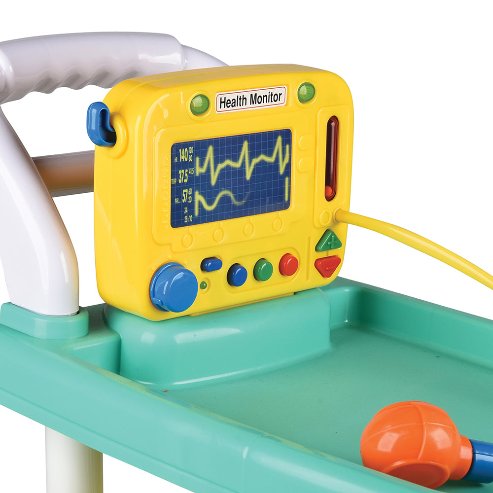 Close-up of Pretend Heart Monitor on Medical Cart