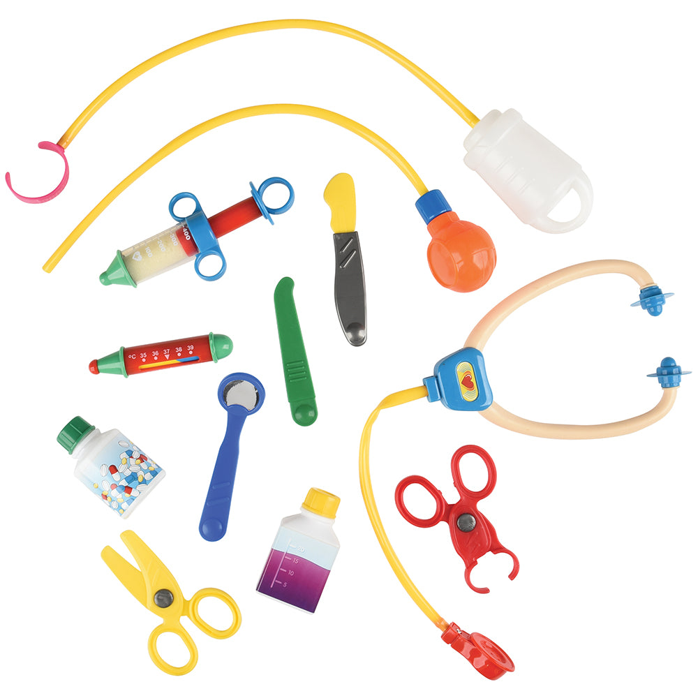 11-Piece Accessory Set for Pretend Play Medical Cart